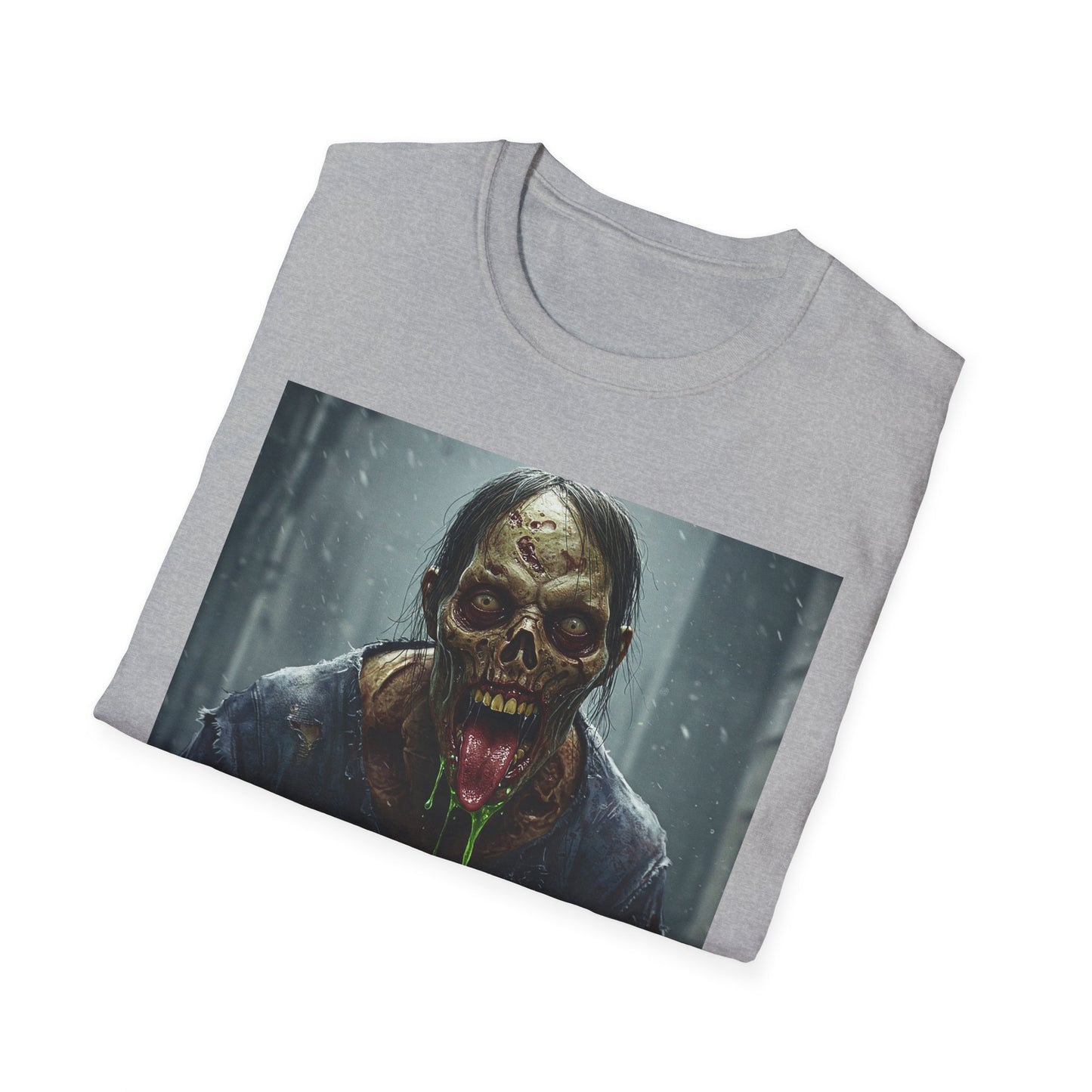 Apocalyptic Portrait Tee, bold, decaying zombie graphic