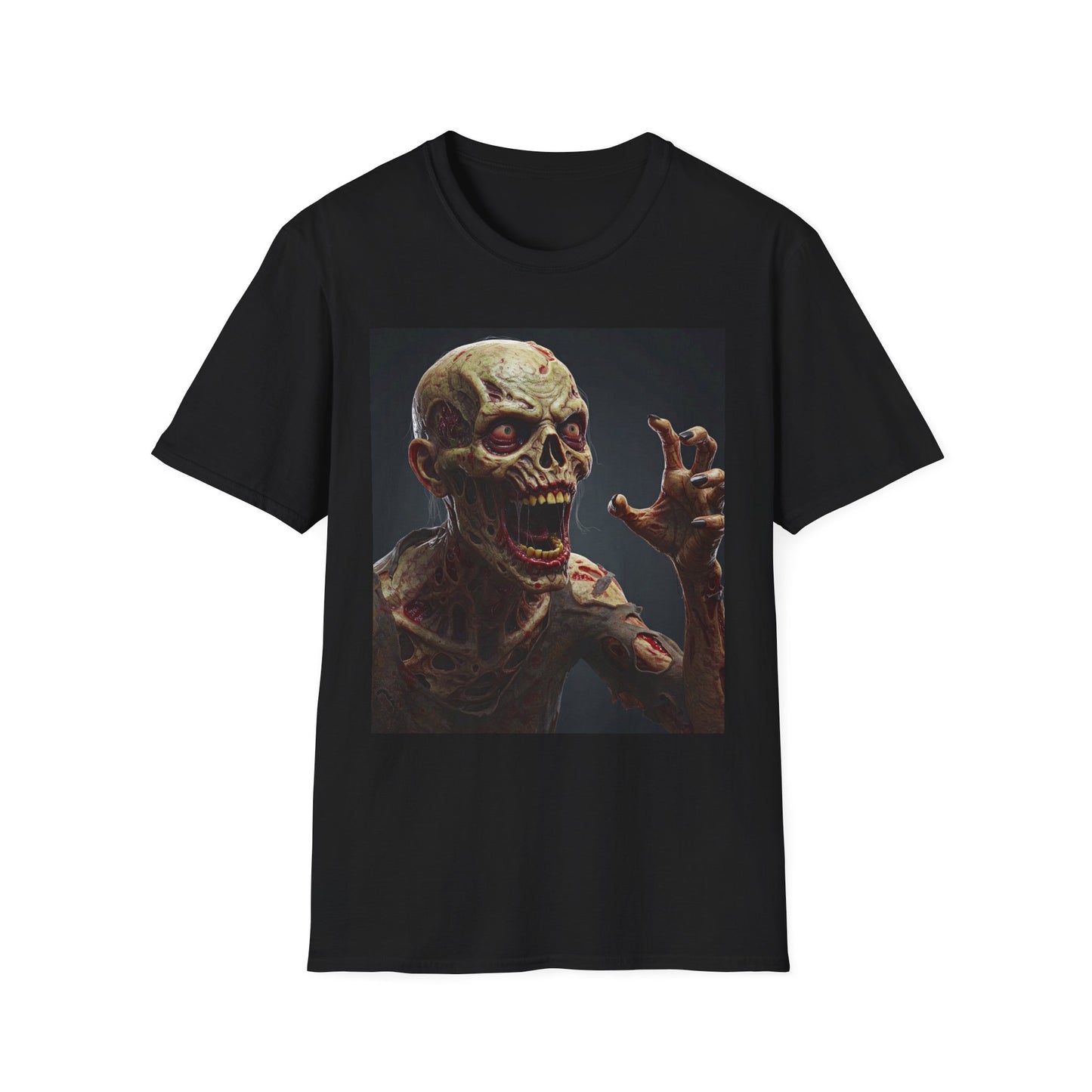 Apocalyptic Portrait Tee, bold, decaying zombie graphic