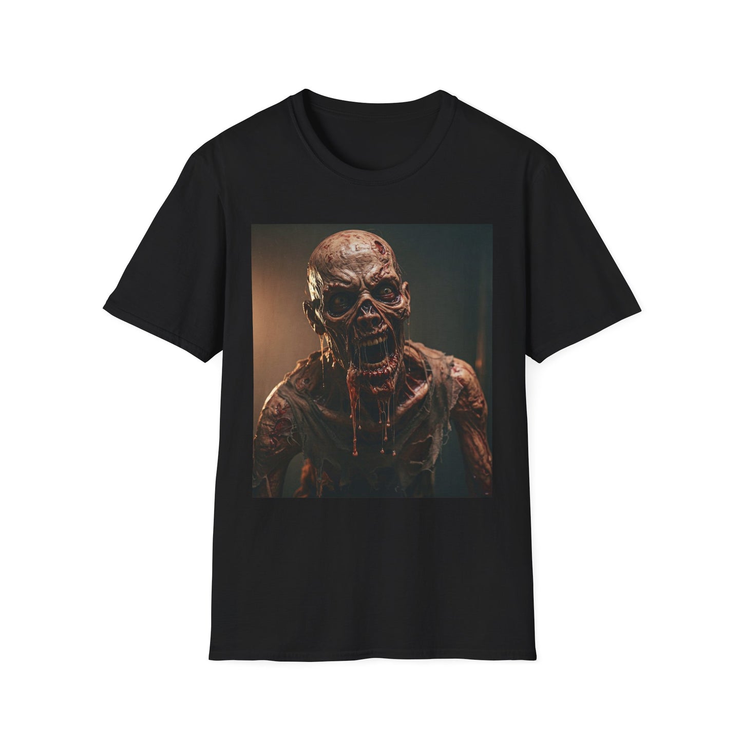 Apocalyptic Portrait Tee, bold, decaying zombie graphic