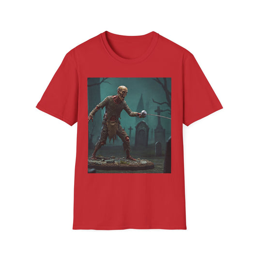 Zombie Swordsman Unisex Softstyle T-Shirt - Perfect for Halloween & Horror Fans