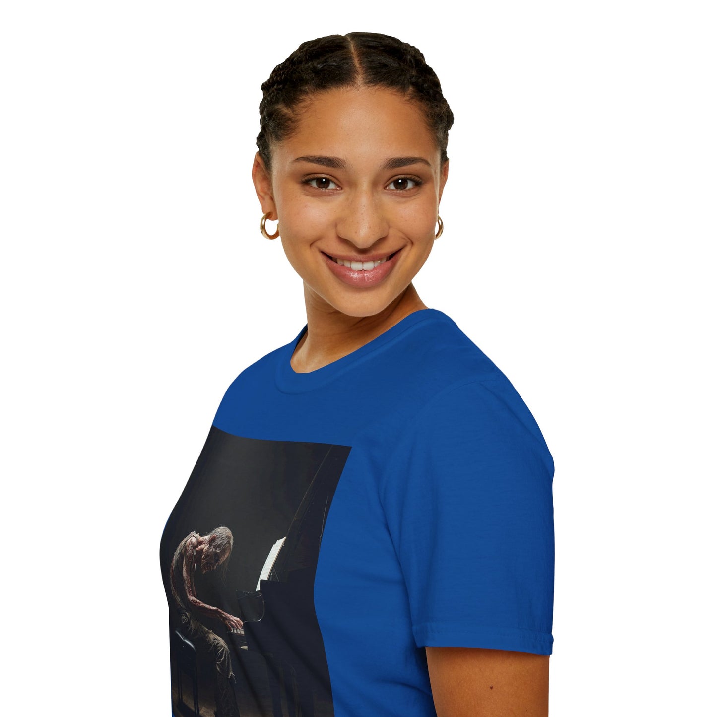 Soulful Pianist Unisex Softstyle T-Shirt - Perfect for Music Lovers