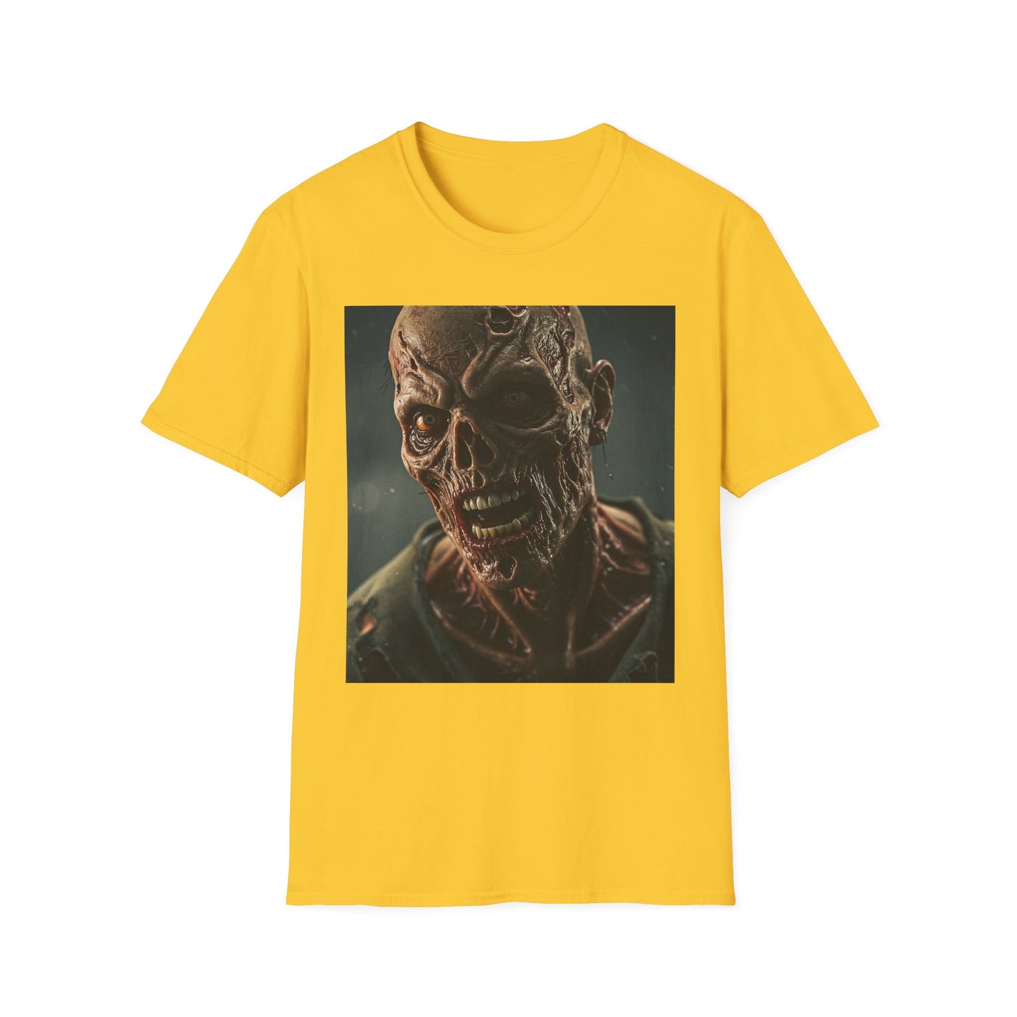 Apocalyptic Portrait Tee, bold, decaying zombie graphic