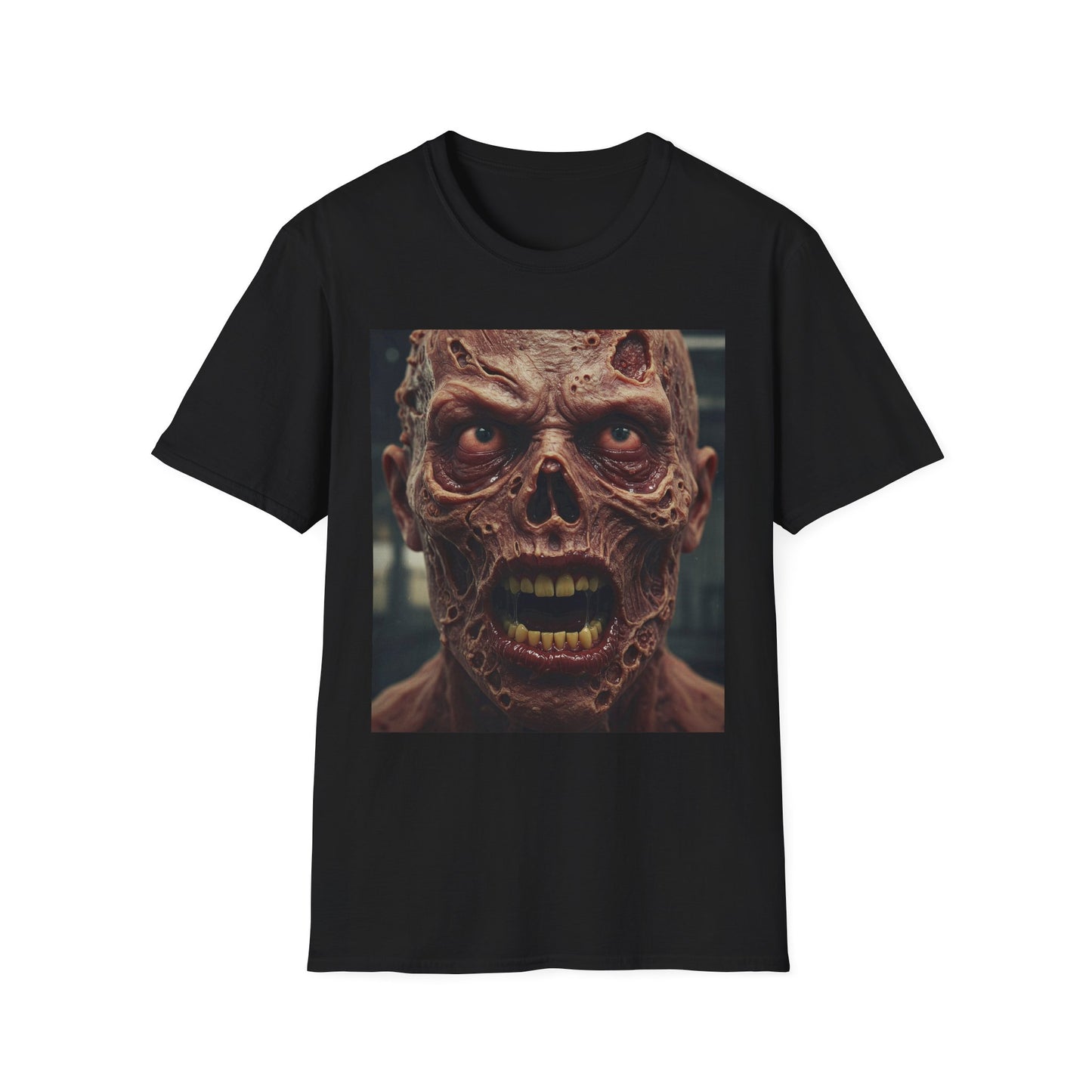 Apocalyptic Portrait Tee, bold, decaying zombie graphic