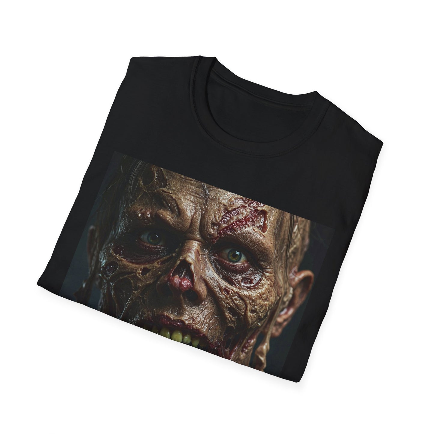 Apocalyptic Portrait Tee, bold, decaying zombie graphic