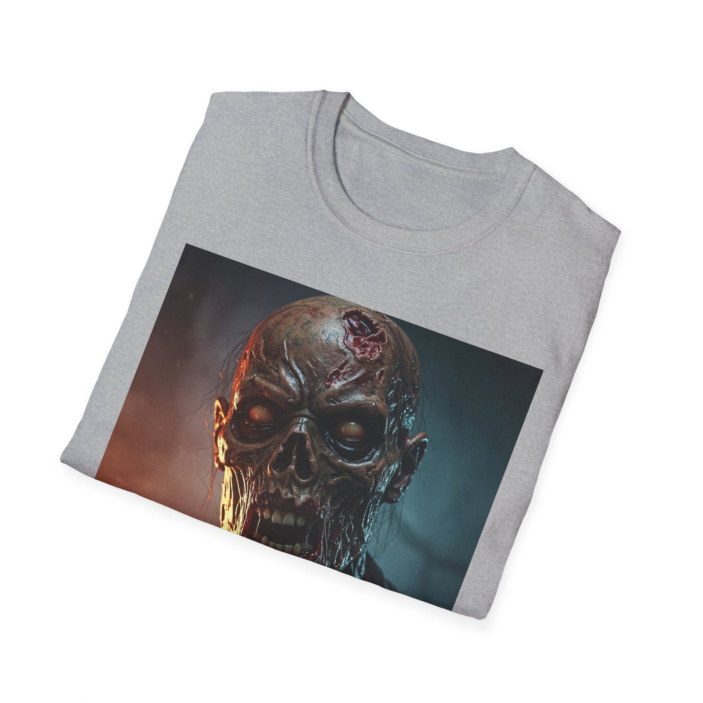 Apocalyptic Portrait Tee, bold, decaying zombie graphic