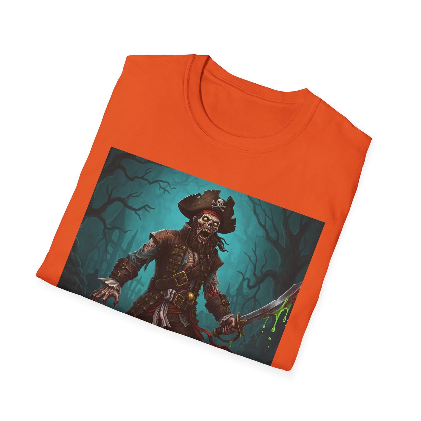 Pirate Apocalyptic Portrait Tee, bold, decaying zombie graphic