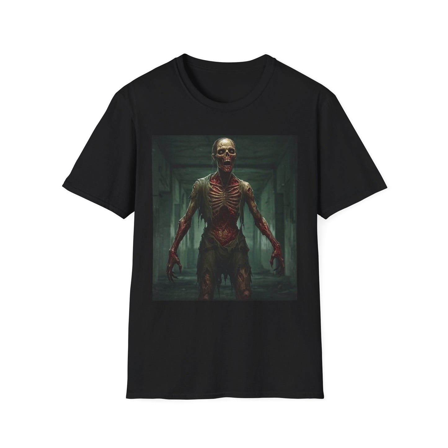 Apocalyptic Portrait Tee, bold, decaying zombie graphic