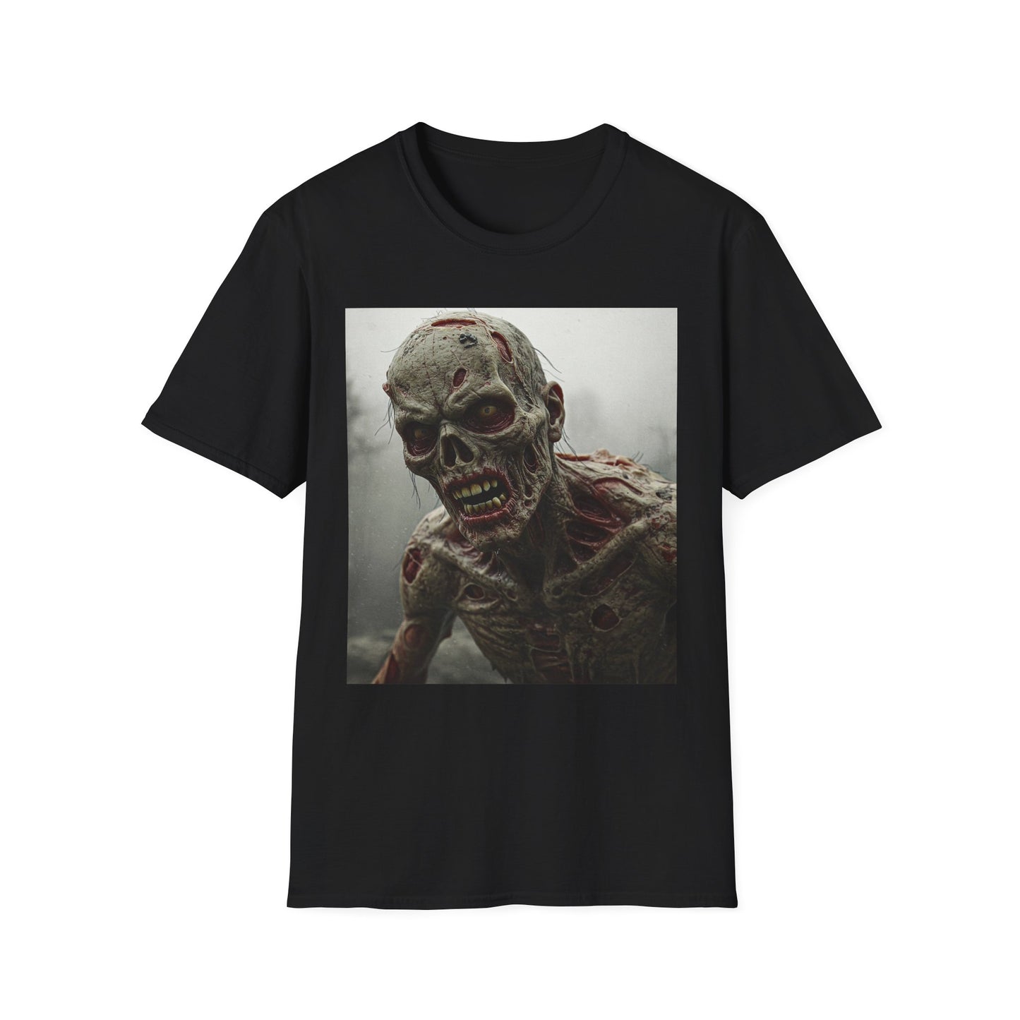 Apocalyptic Portrait Tee, bold, decaying zombie graphic