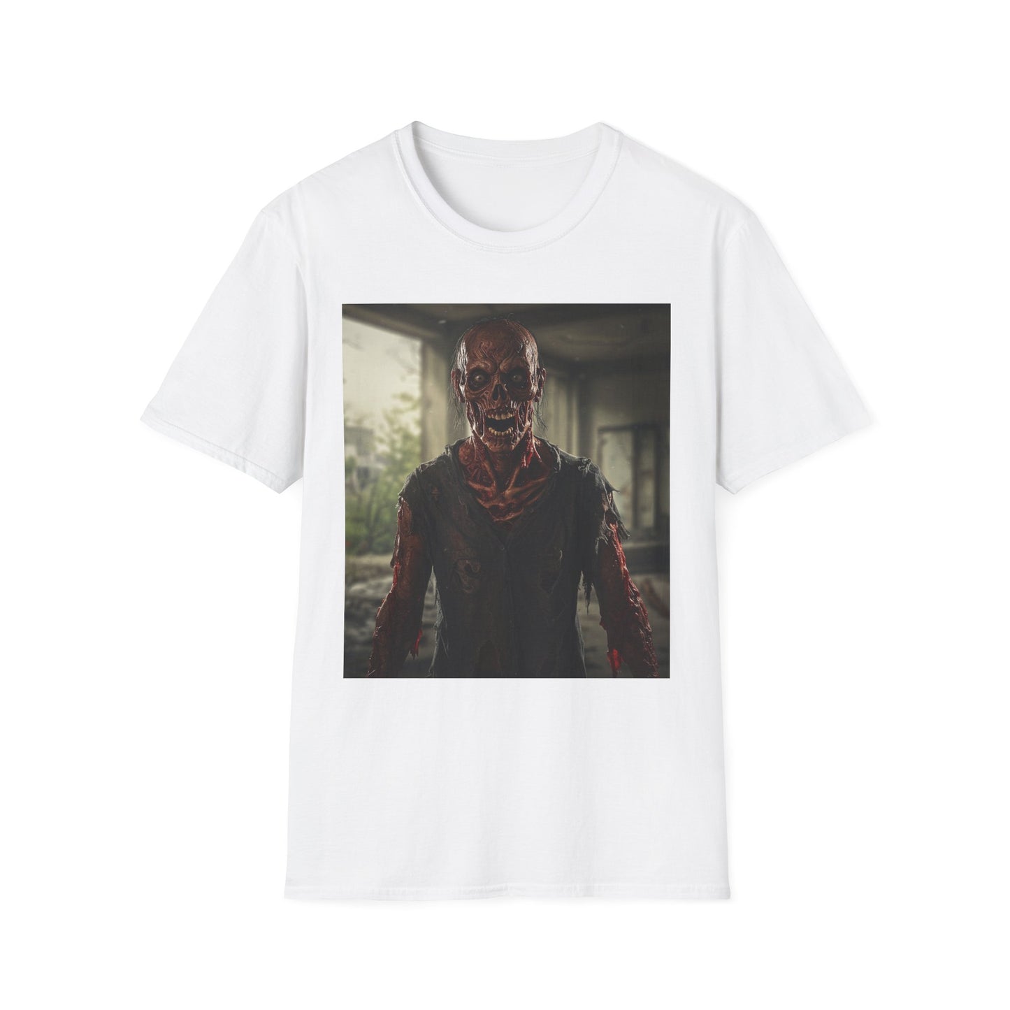 Apocalyptic Portrait Tee, bold, decaying zombie graphic