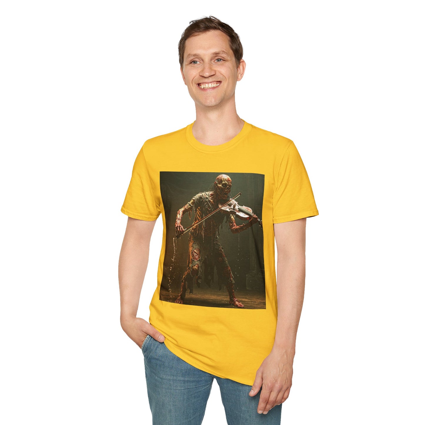 Creepy Creature Violinist Unisex T-Shirt - Spooky Halloween Tee