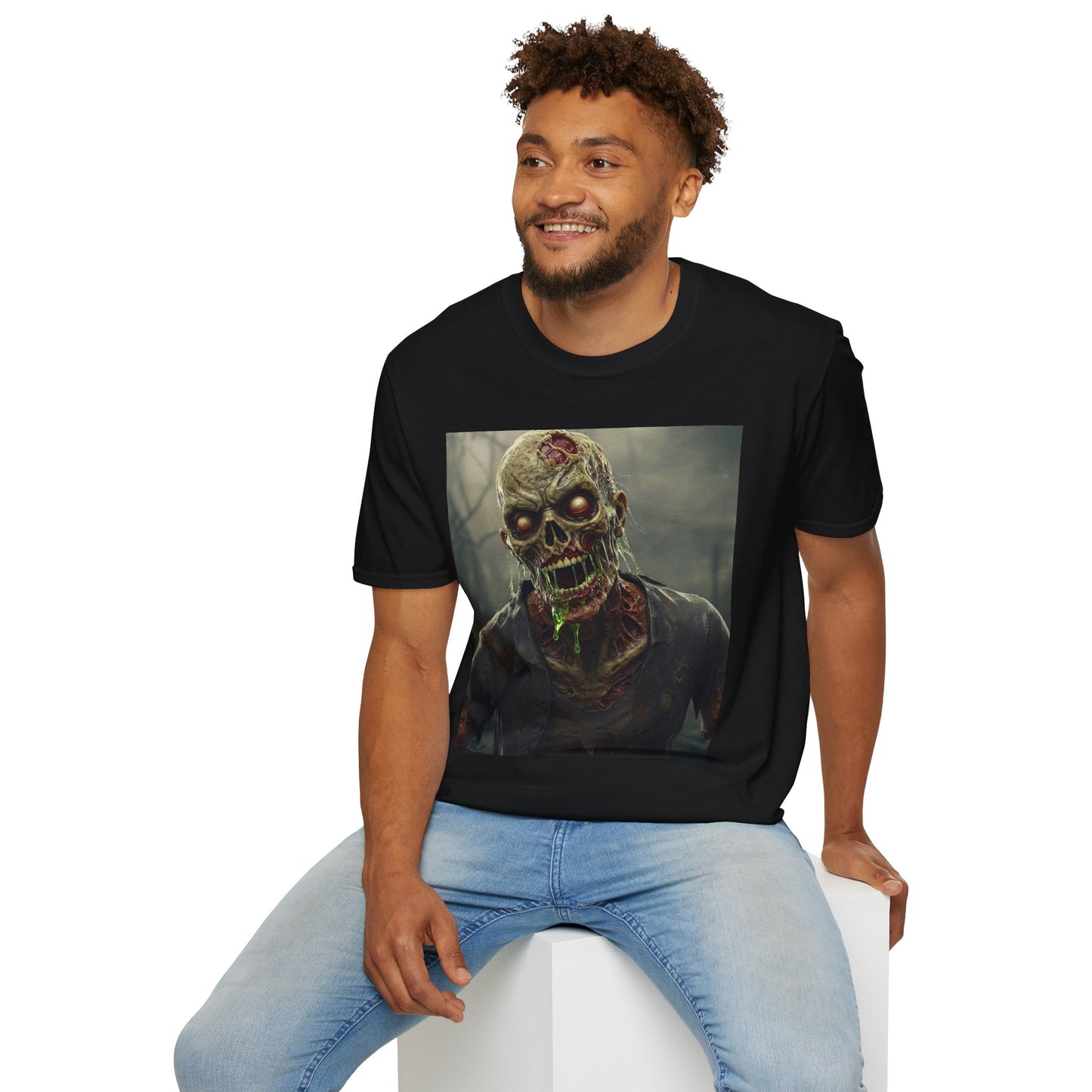 Unisex Softstyle Zombie Graphic T-Shirt - Perfect for Halloween and Horror Fans