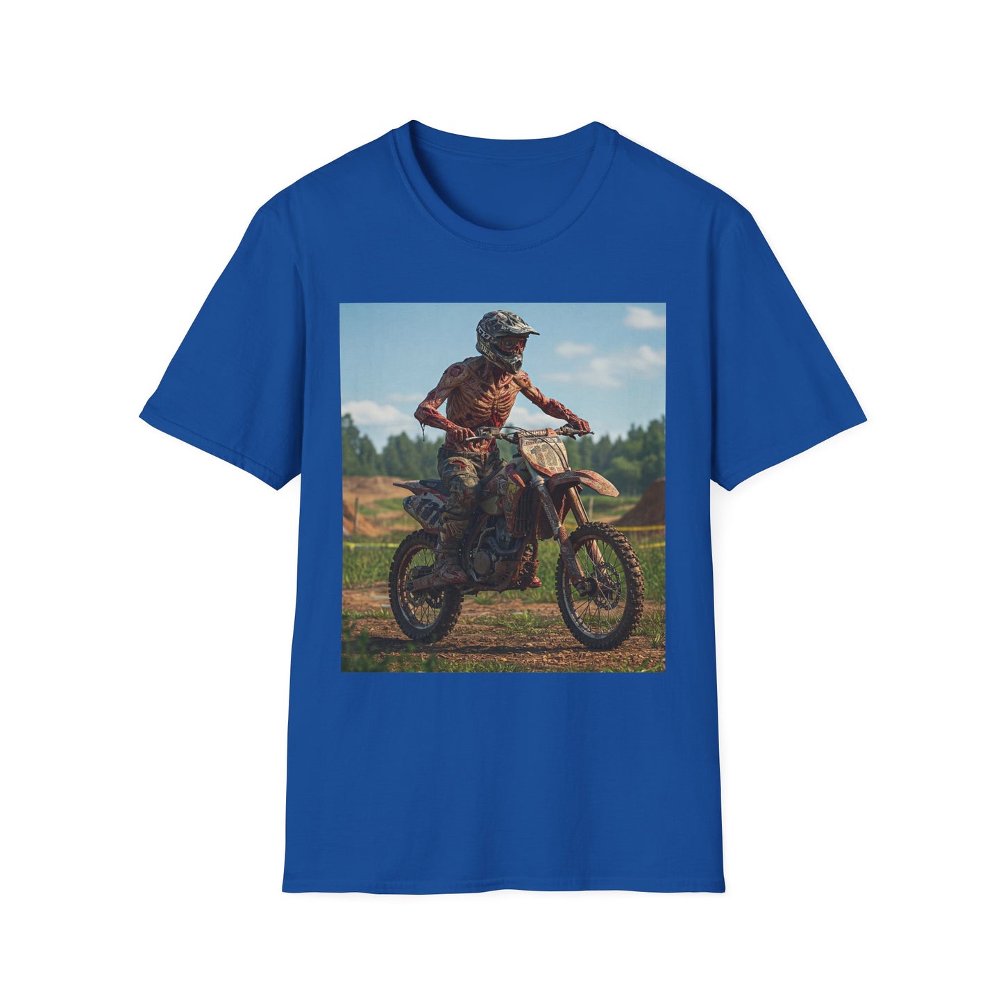 Motorcycle Apocalyptic Portrait Tee, bold, decaying zombie graphic