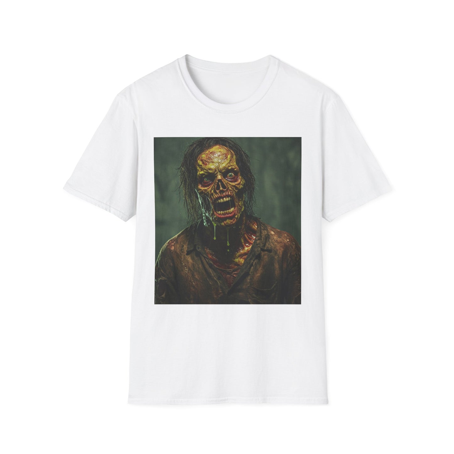 Apocalyptic Portrait Tee, bold, decaying zombie graphic