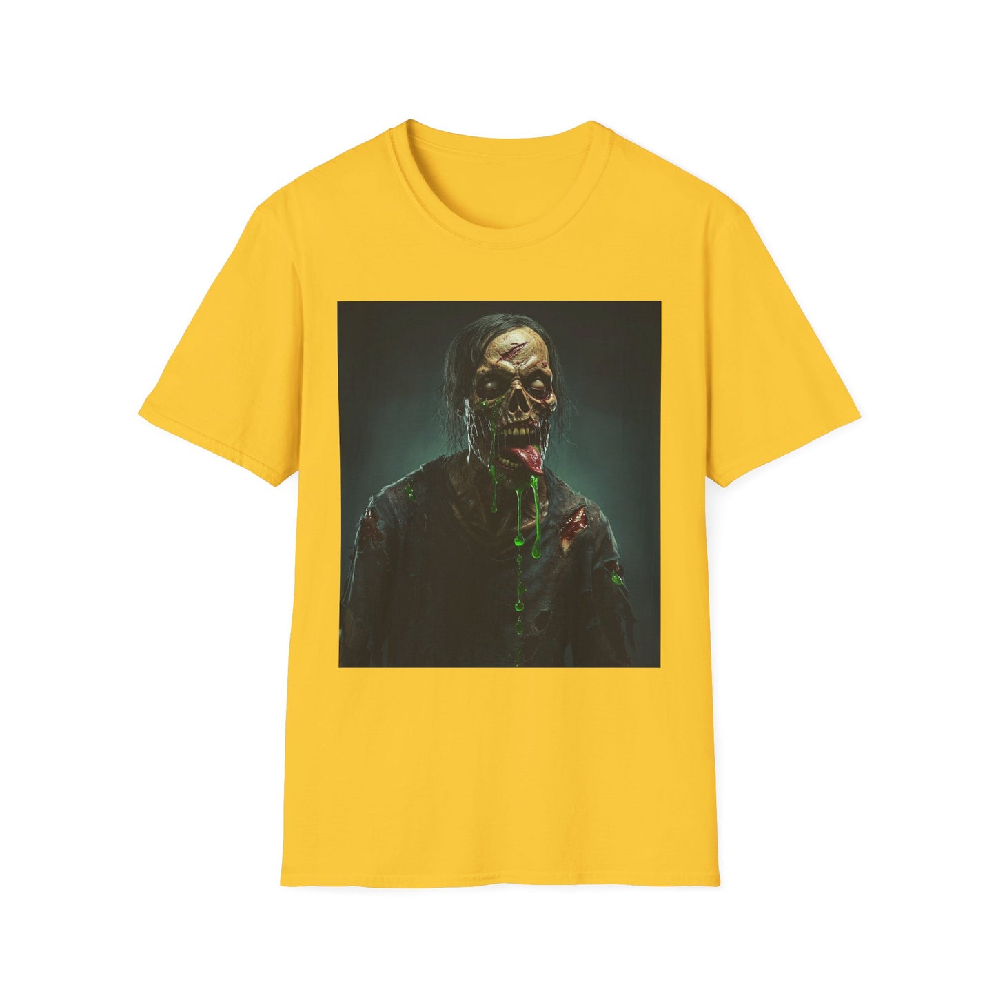 Apocalyptic Portrait Tee, bold, decaying zombie graphic