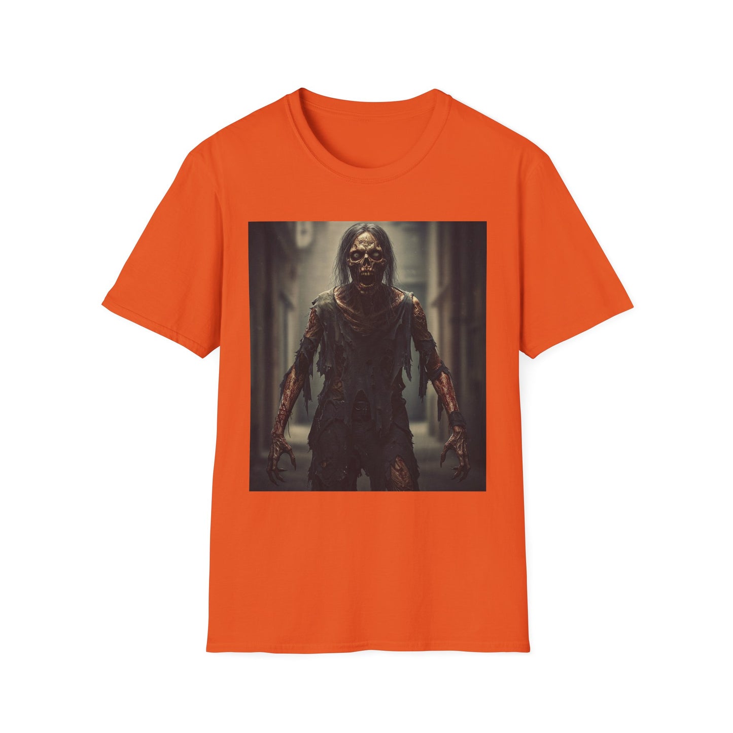 Apocalyptic Portrait Tee, bold, decaying zombie graphic