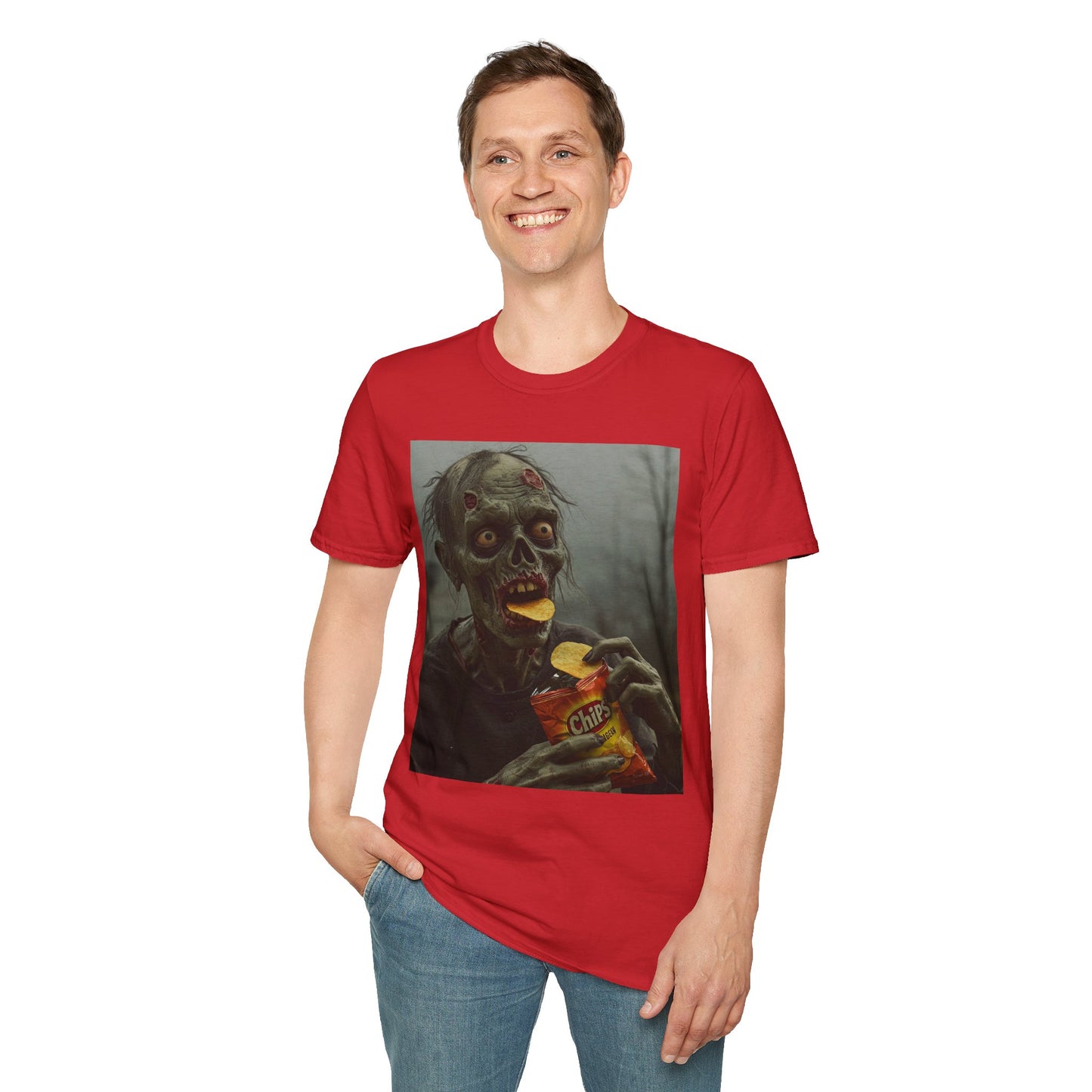 Zombie Snack Unisex Softstyle T-Shirt - Perfect for Horror Fans & Halloween