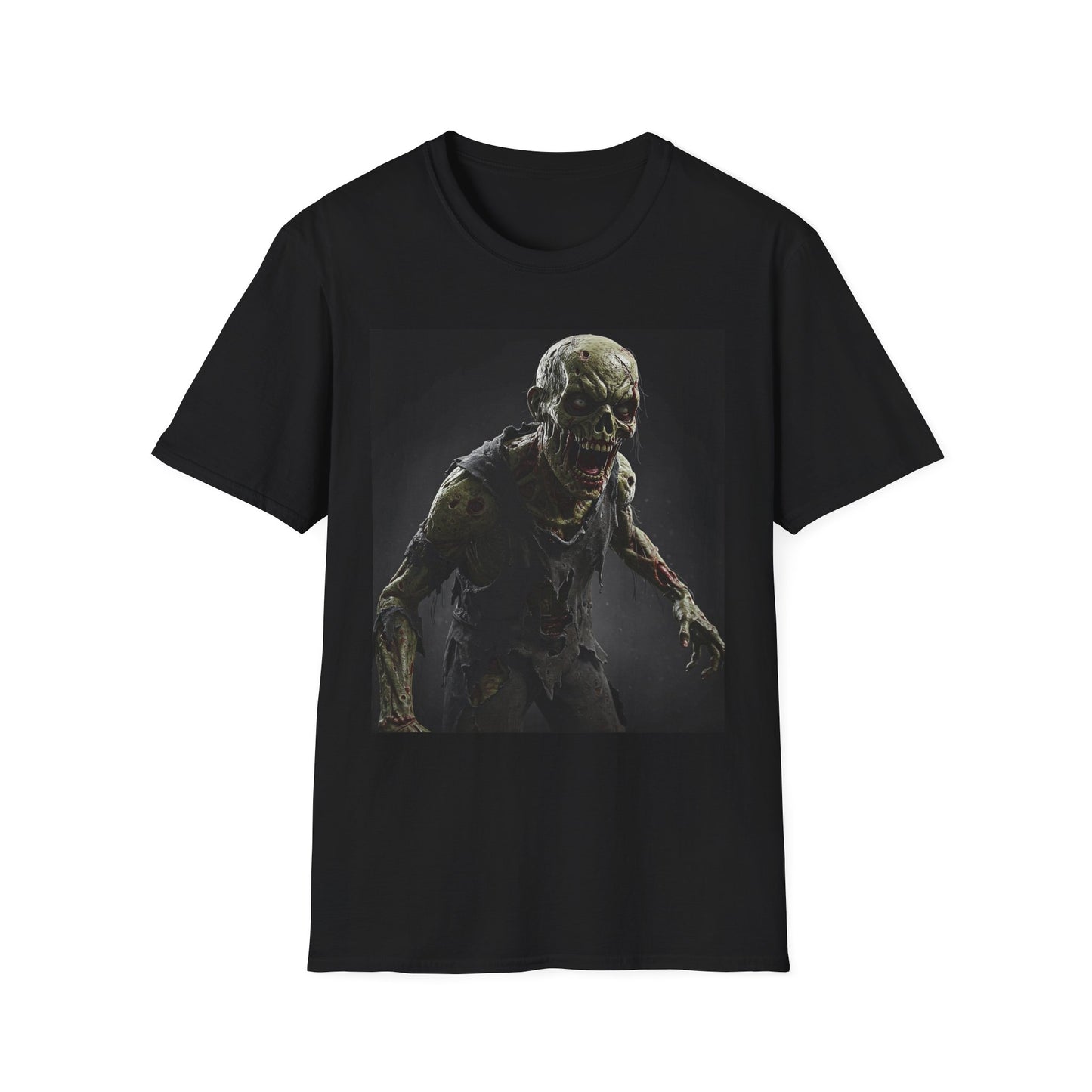 Apocalyptic Portrait Tee, bold, decaying zombie graphic