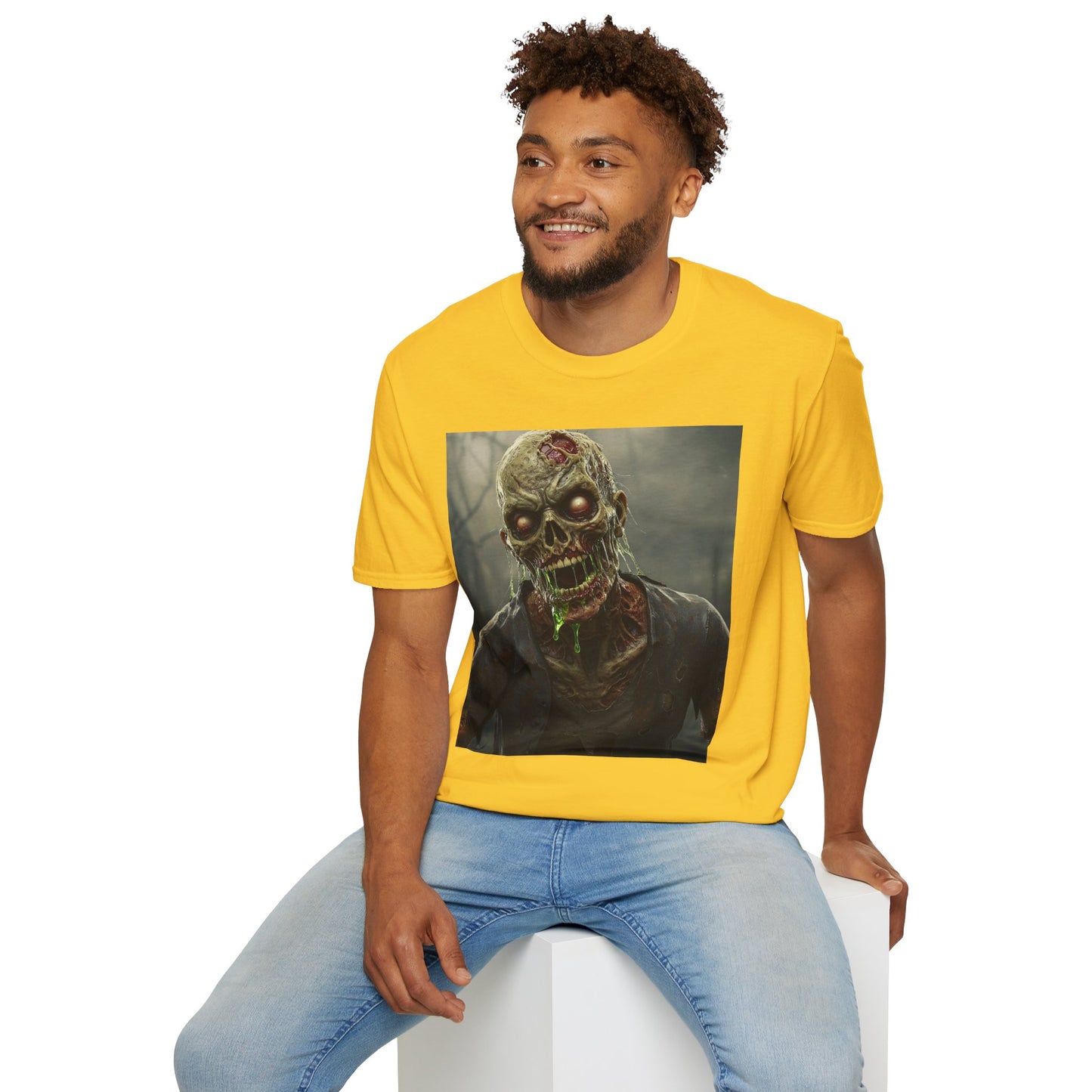 Unisex Softstyle Zombie Graphic T-Shirt - Perfect for Halloween and Horror Fans