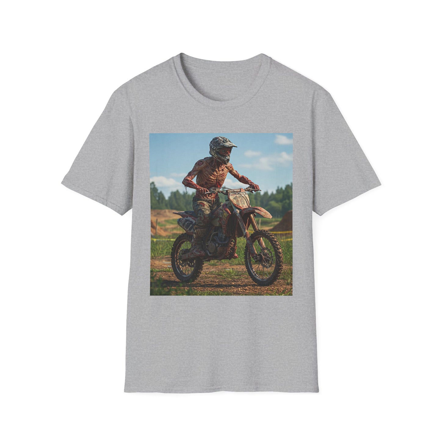 Motorcycle Apocalyptic Portrait Tee, bold, decaying zombie graphic