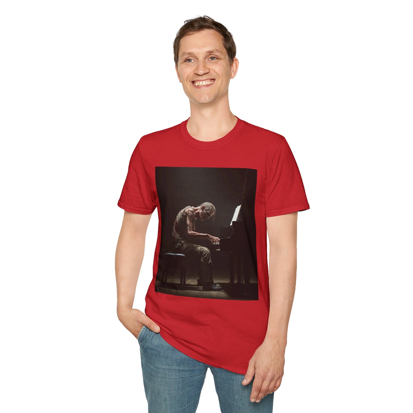 Soulful Pianist Unisex Softstyle T-Shirt - Perfect for Music Lovers