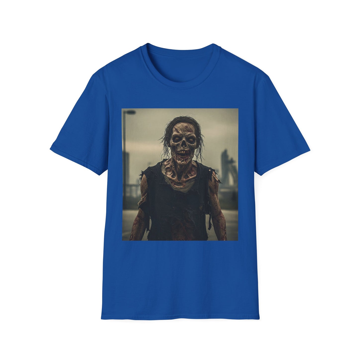 Apocalyptic Portrait Tee, bold, decaying zombie graphic