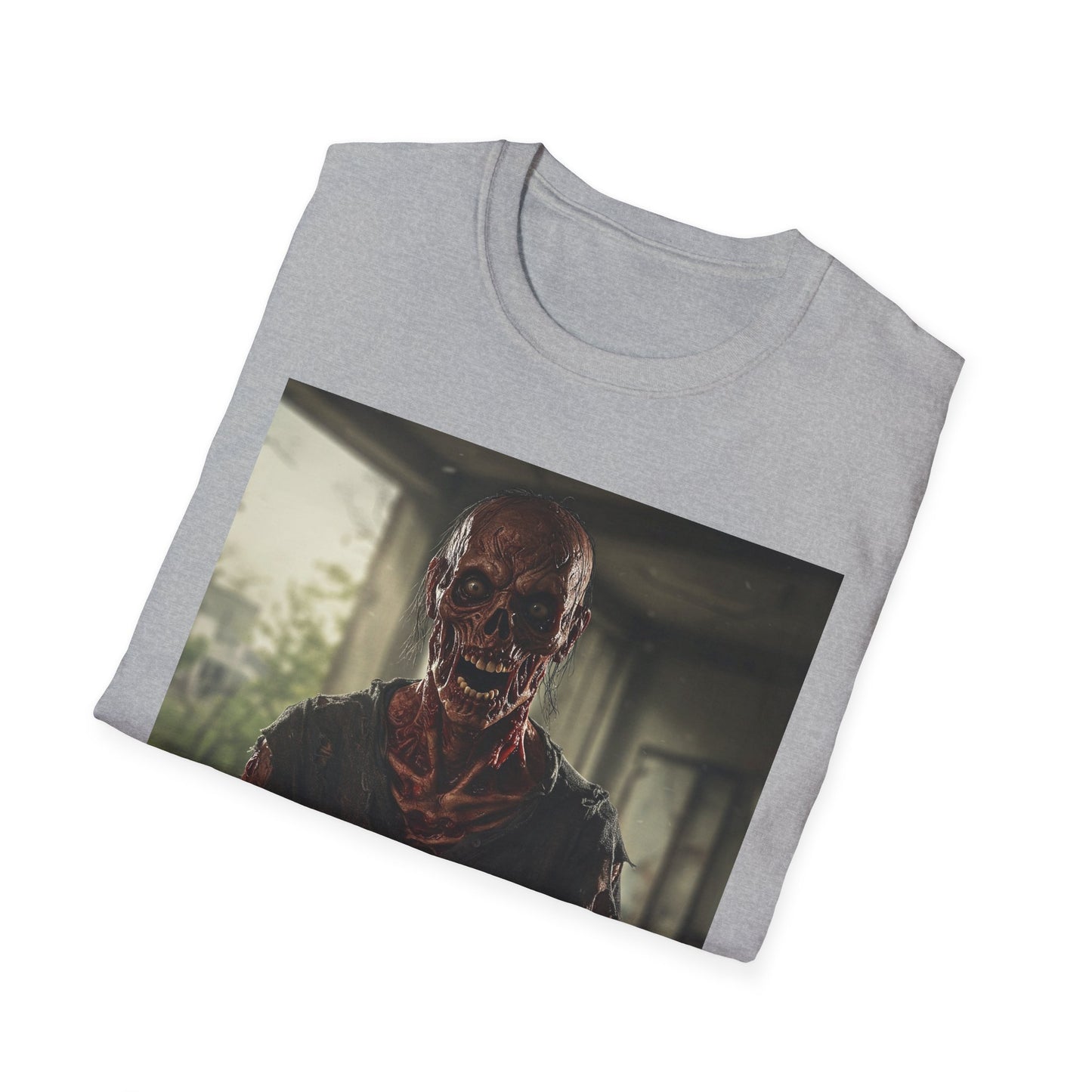 Apocalyptic Portrait Tee, bold, decaying zombie graphic