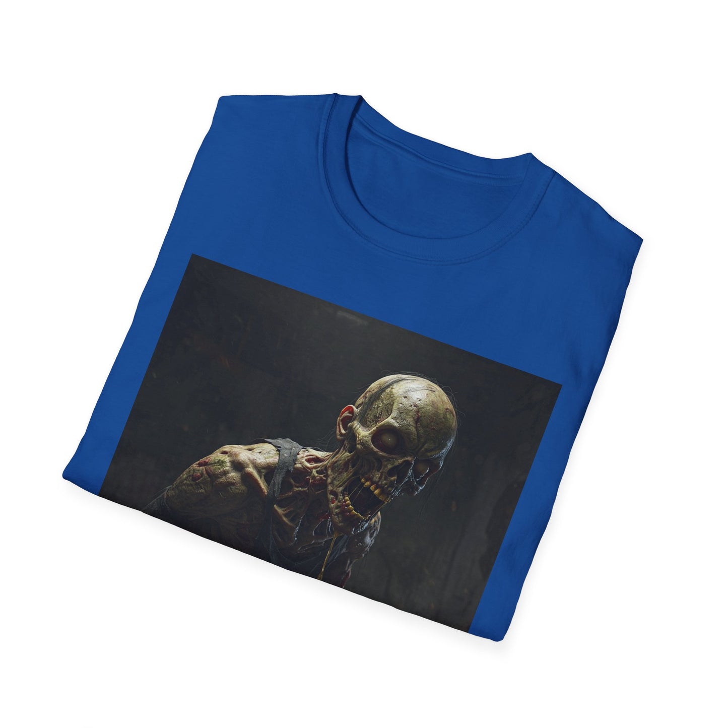 Creepy Zombie Unisex Softstyle T-Shirt - Perfect for Halloween & Horror Fans