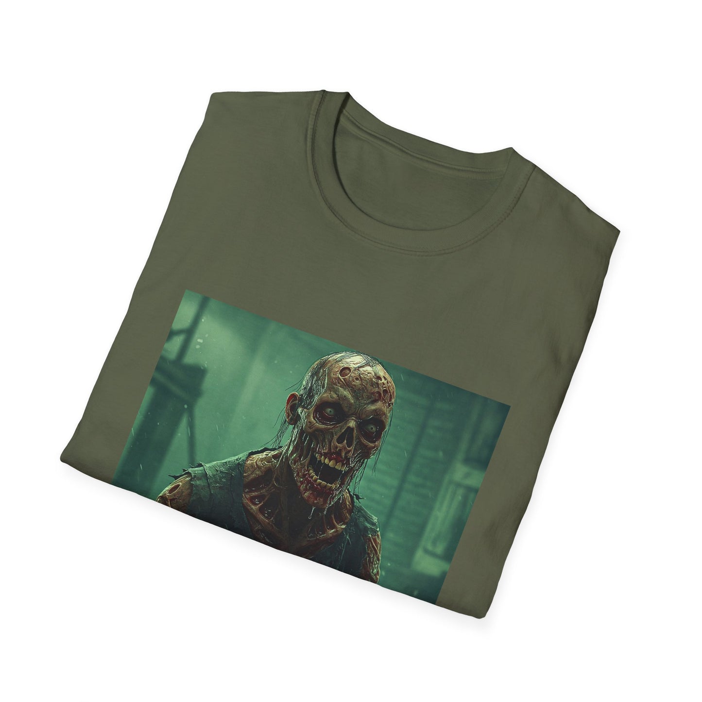 Apocalyptic Portrait Tee, bold, decaying zombie graphic