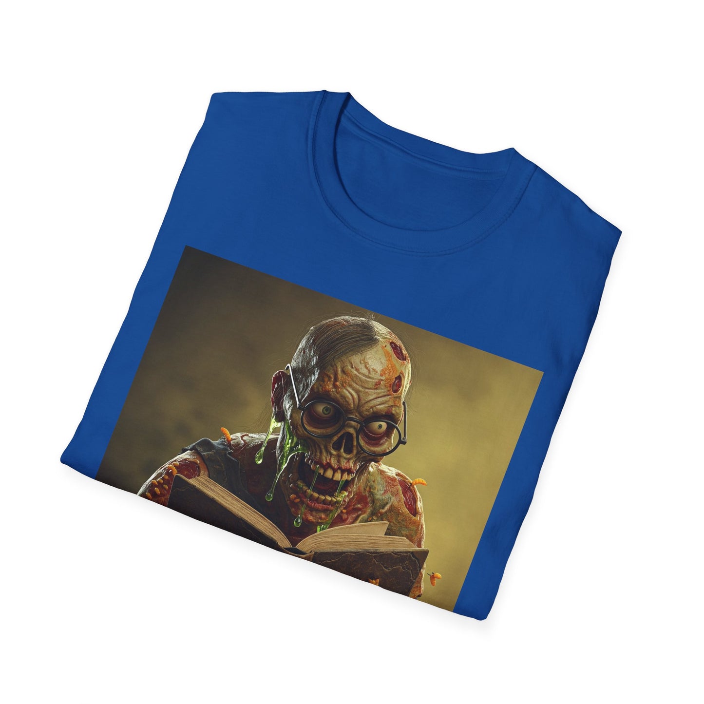 Zombie Reader Apocalyptic Portrait Tee, bold, decaying zombie graphic