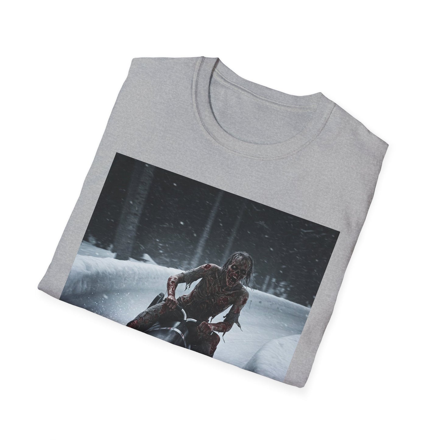 Winter Adventure Unisex Softstyle T-Shirt - Snowmobiling Graphic Tee