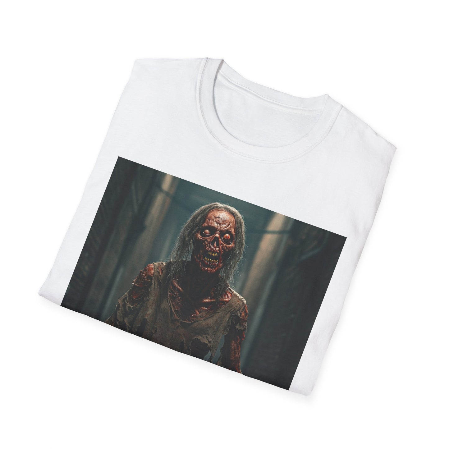 Apocalyptic Portrait Tee, bold, decaying zombie graphic