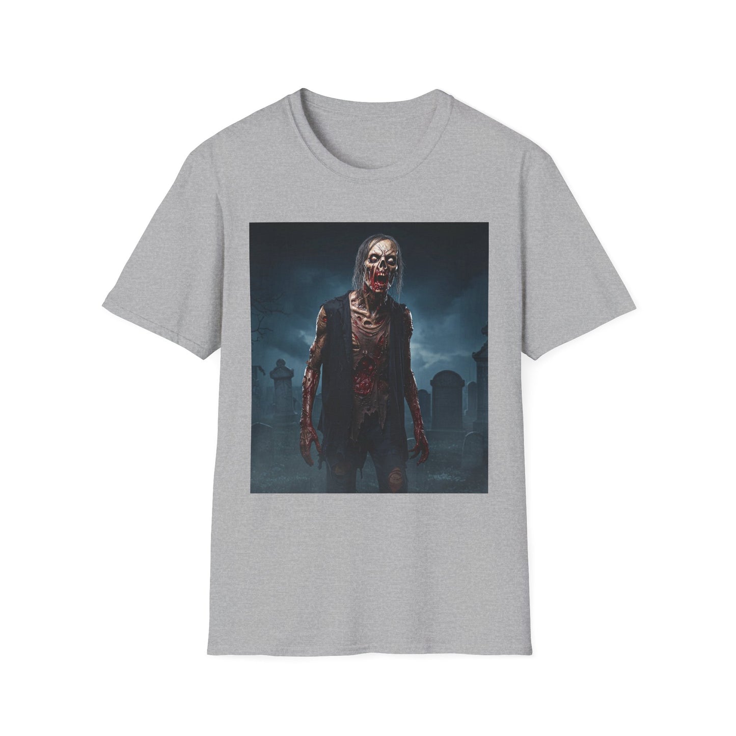 Apocalyptic Portrait Tee, bold, decaying zombie graphic