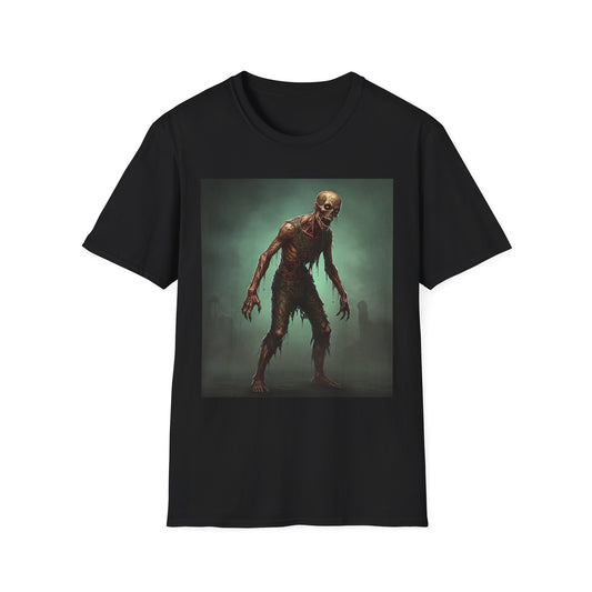 Apocalyptic Portrait Tee, bold, decaying zombie graphic