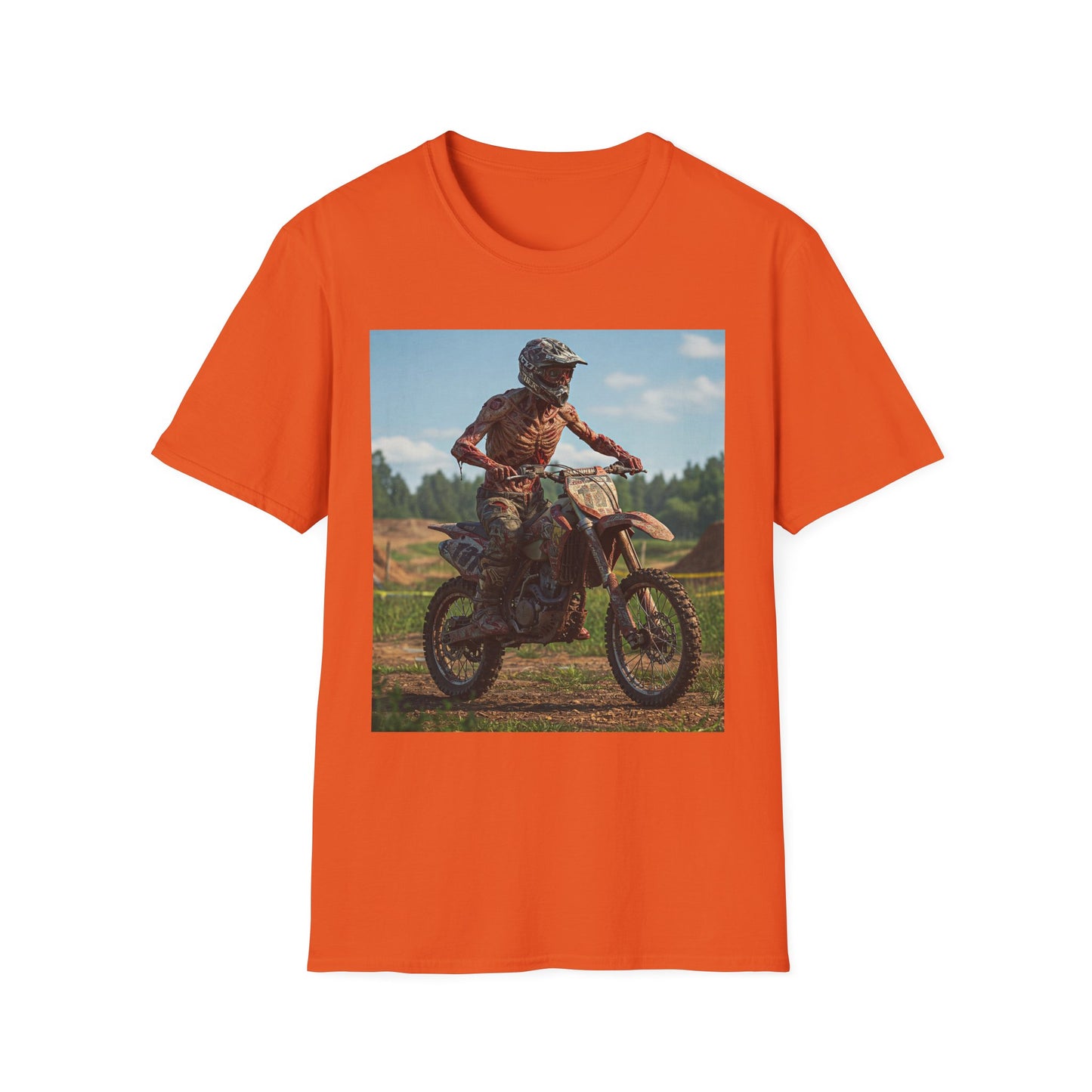 Motorcycle Apocalyptic Portrait Tee, bold, decaying zombie graphic