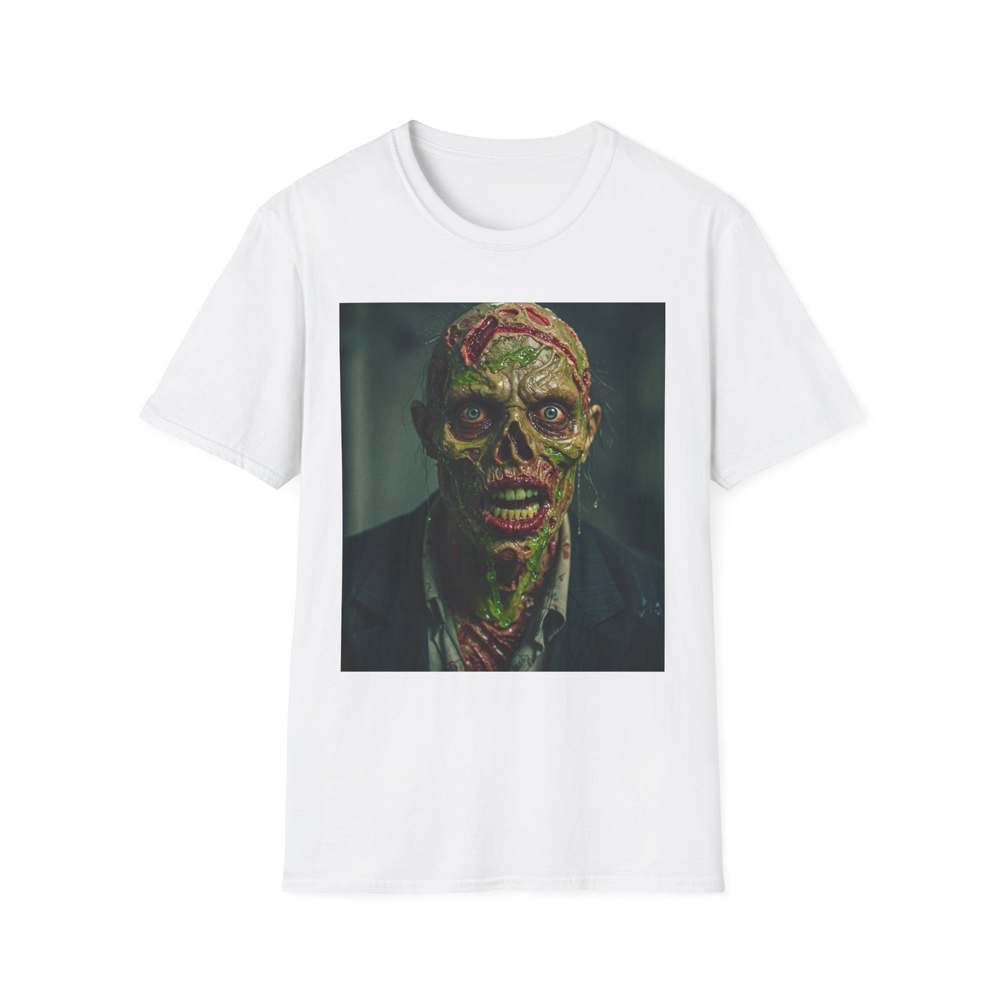 Zombie Horror Apocalyptic Portrait Tee, bold, decaying zombie graphic