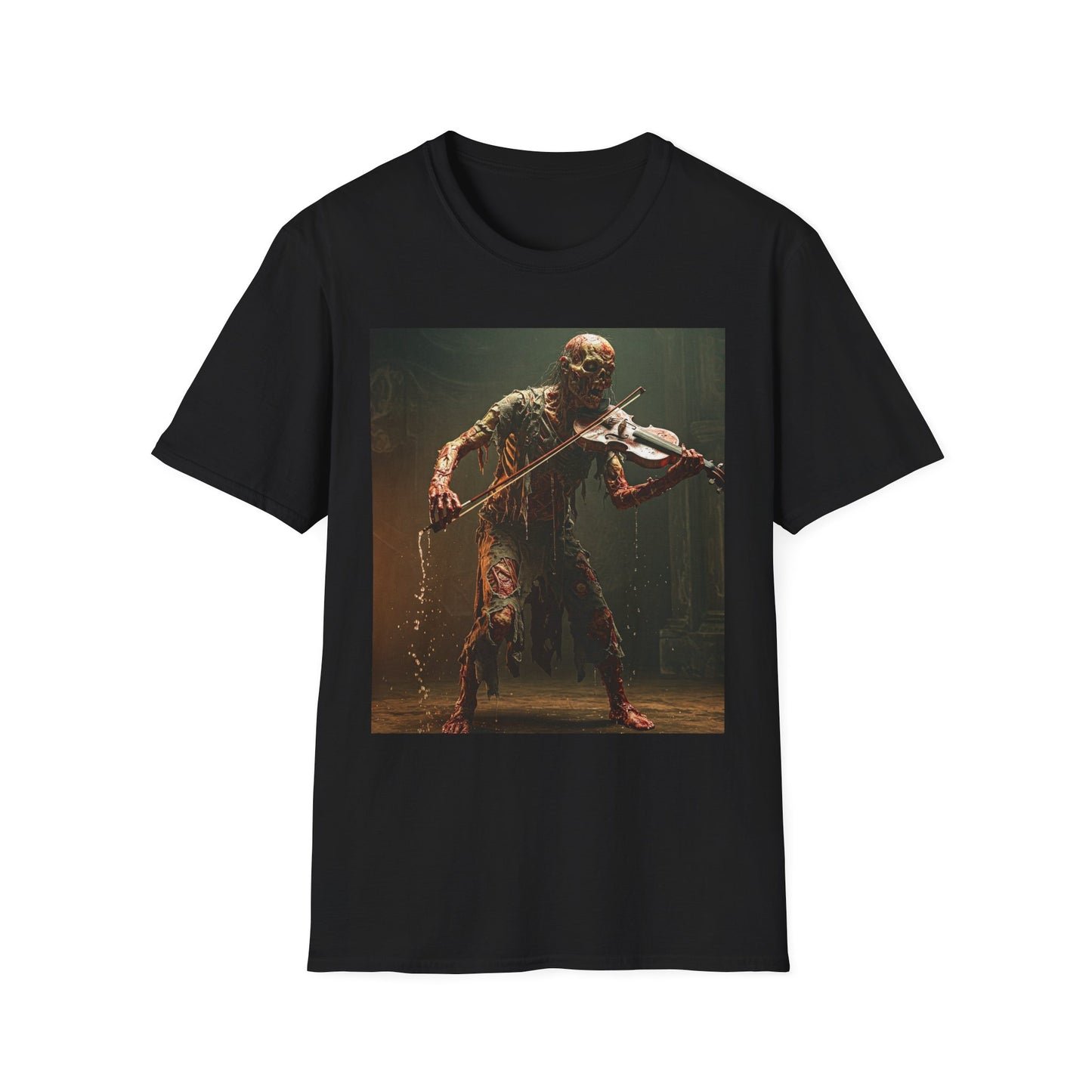 Creepy Creature Violinist Unisex T-Shirt - Spooky Halloween Tee