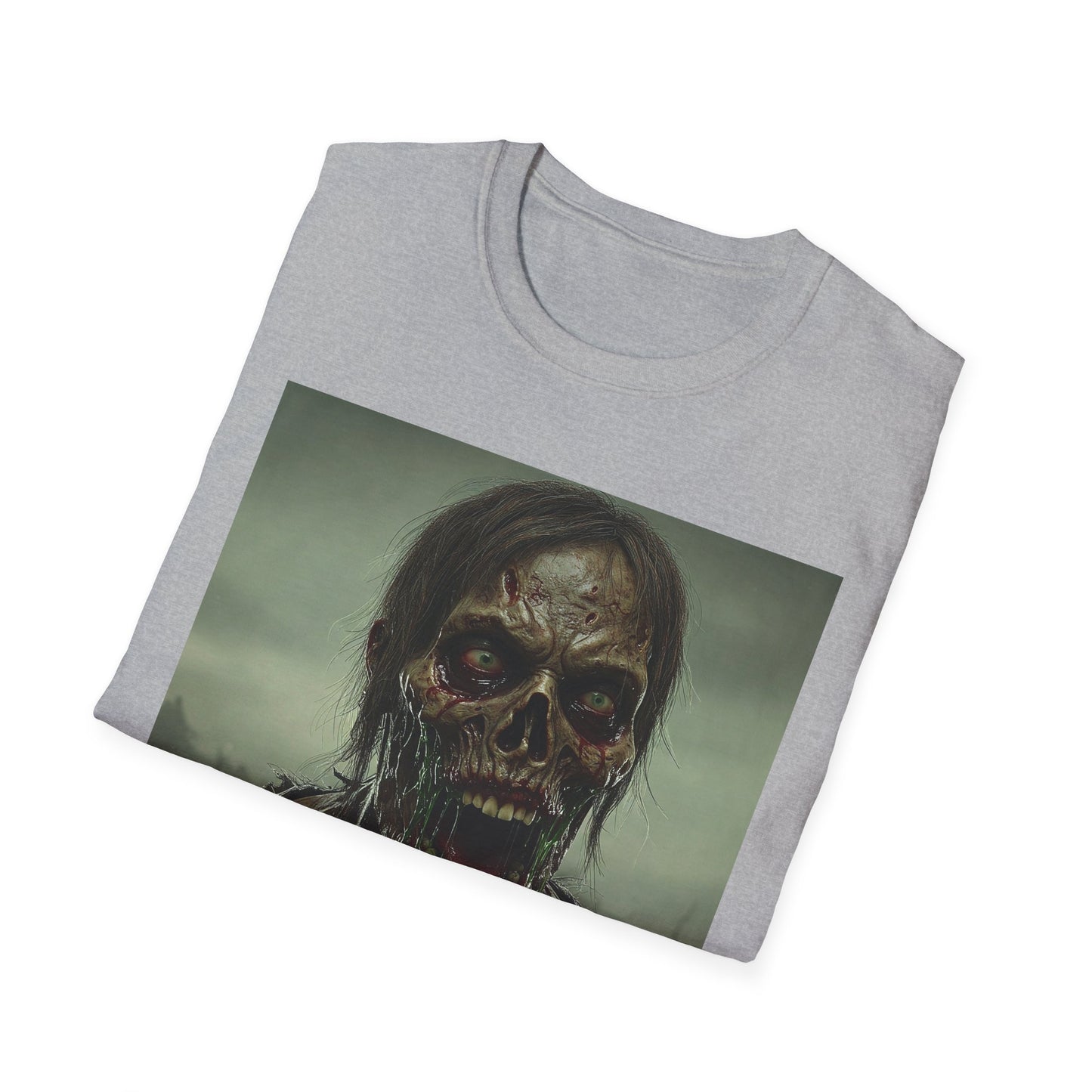 Apocalyptic Portrait Tee, bold, decaying zombie graphic