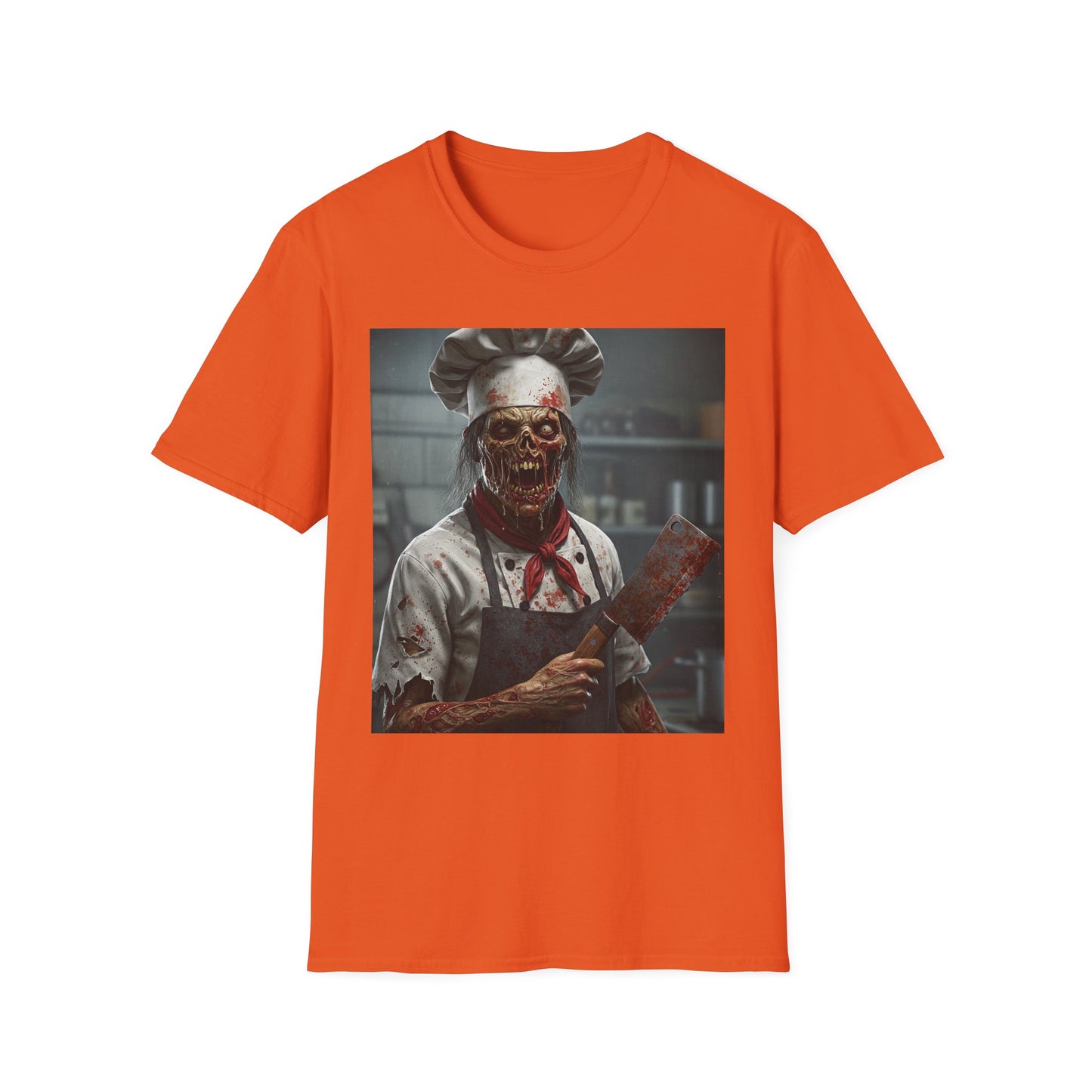 Spooky Chef Apocalyptic Portrait Tee, bold, decaying zombie graphic