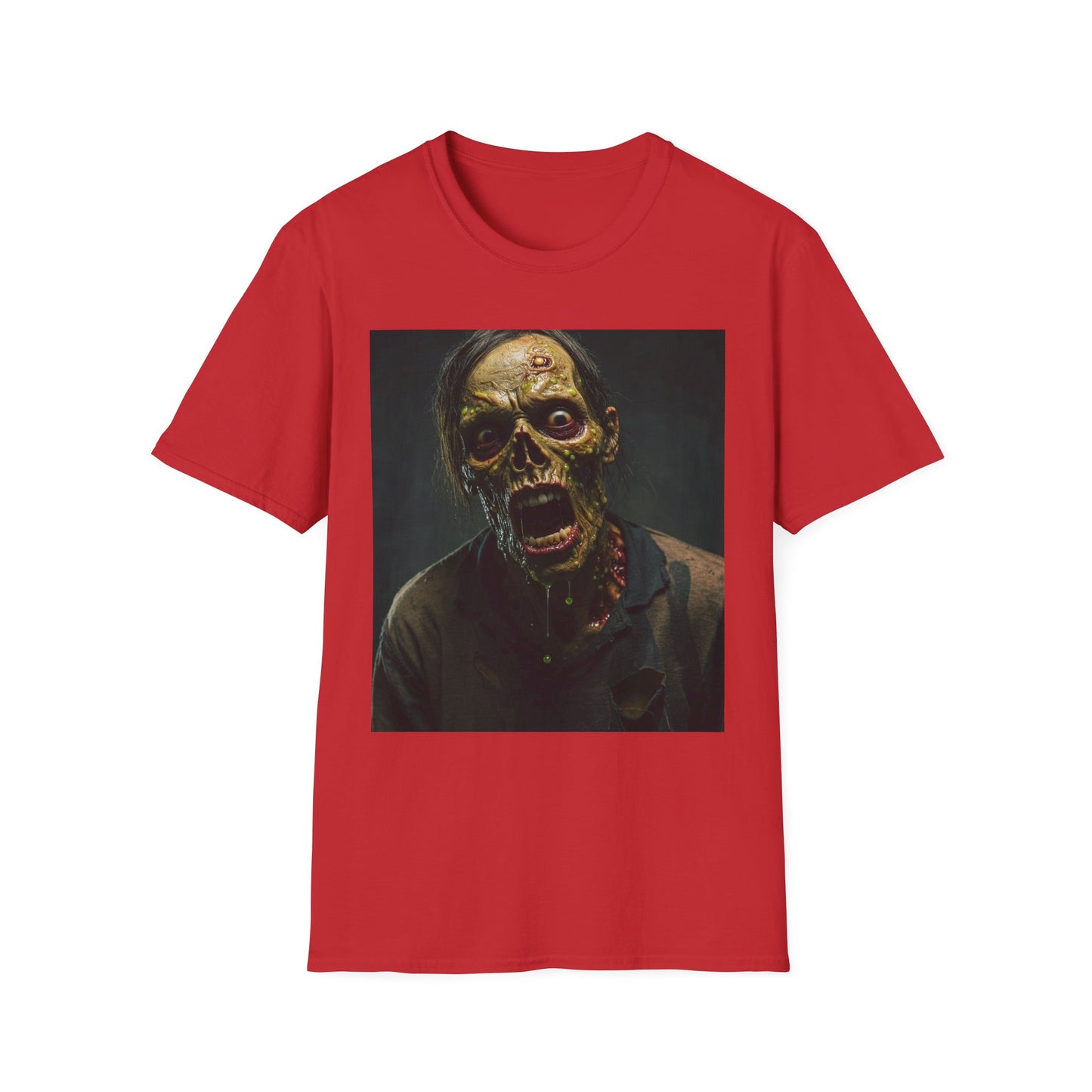 Apocalyptic Portrait Tee, bold, decaying zombie graphic