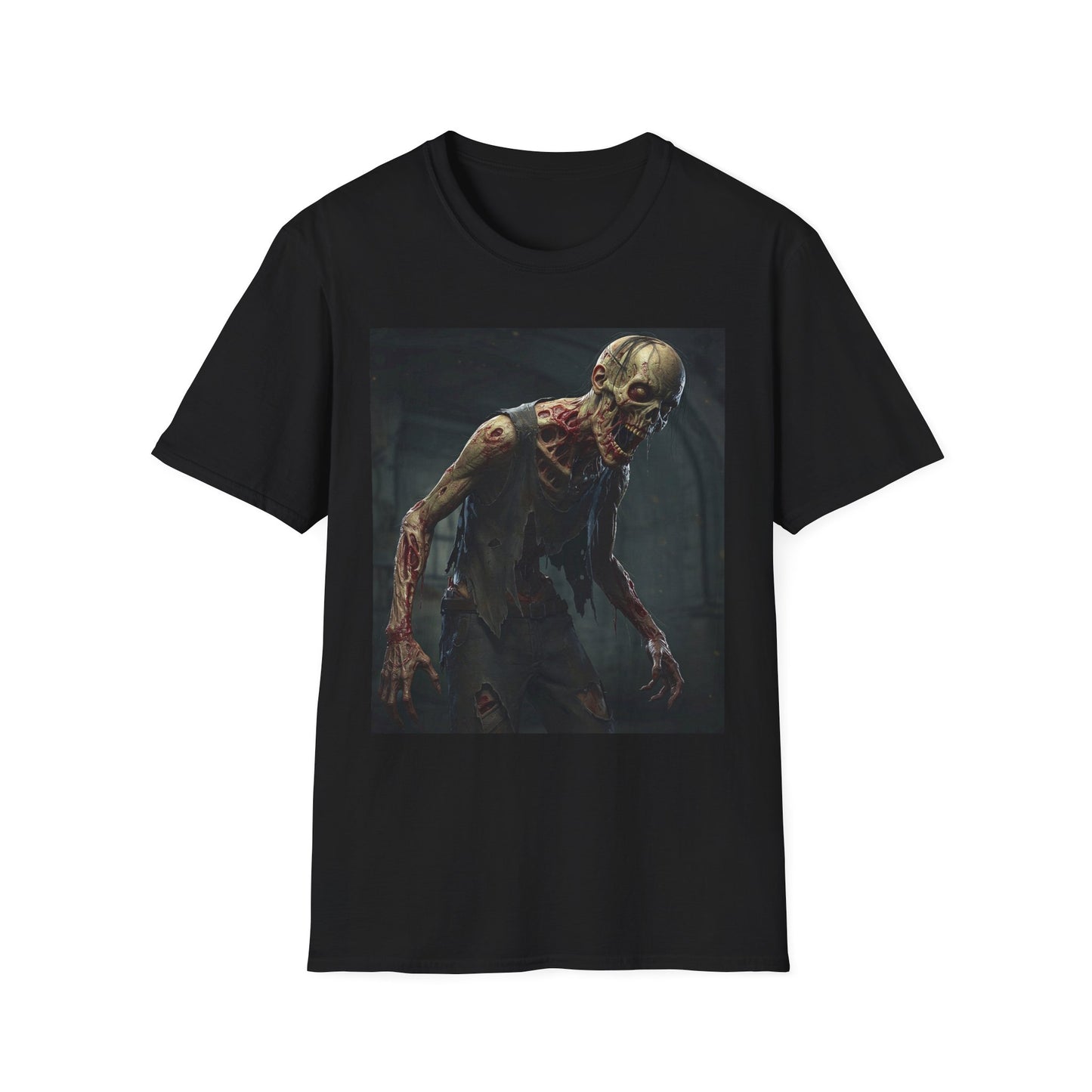 Apocalyptic Portrait Tee, bold, decaying zombie graphic