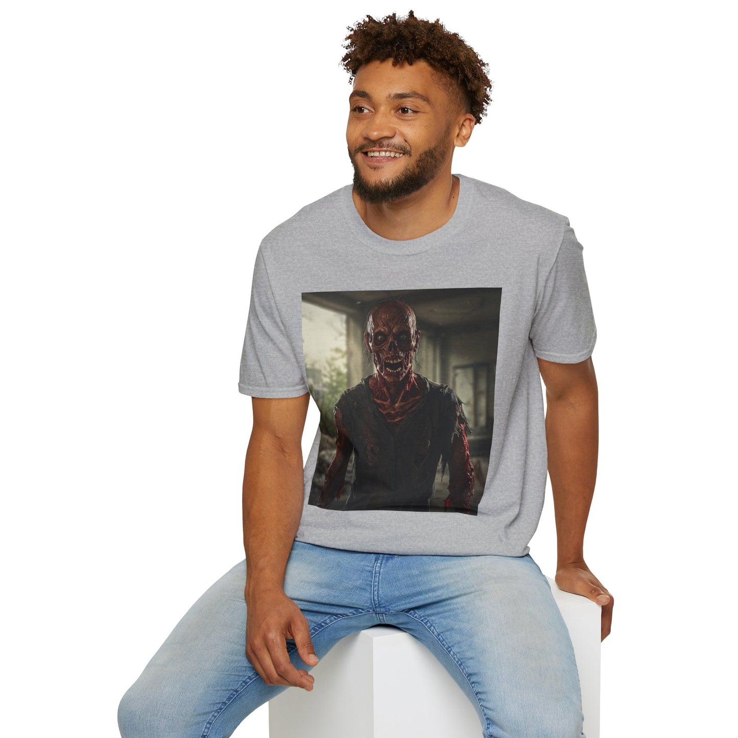 Apocalyptic Portrait Tee, bold, decaying zombie graphic