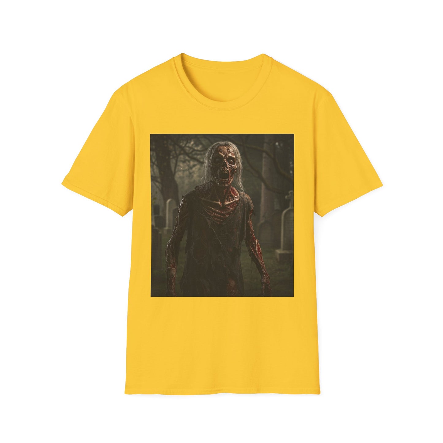 Zombie Horror Apocalyptic Portrait Tee, bold, decaying zombie graphic