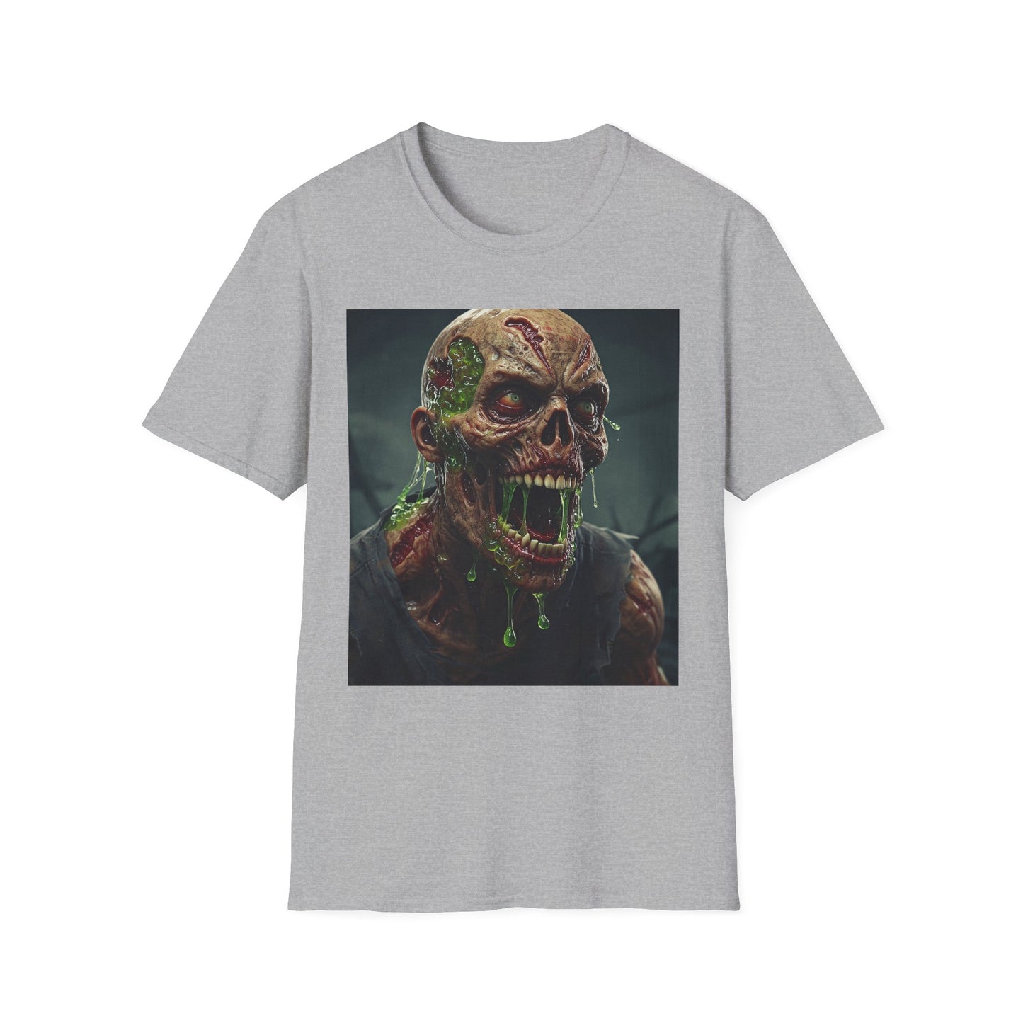 Apocalyptic Portrait Tee, bold, decaying zombie graphic