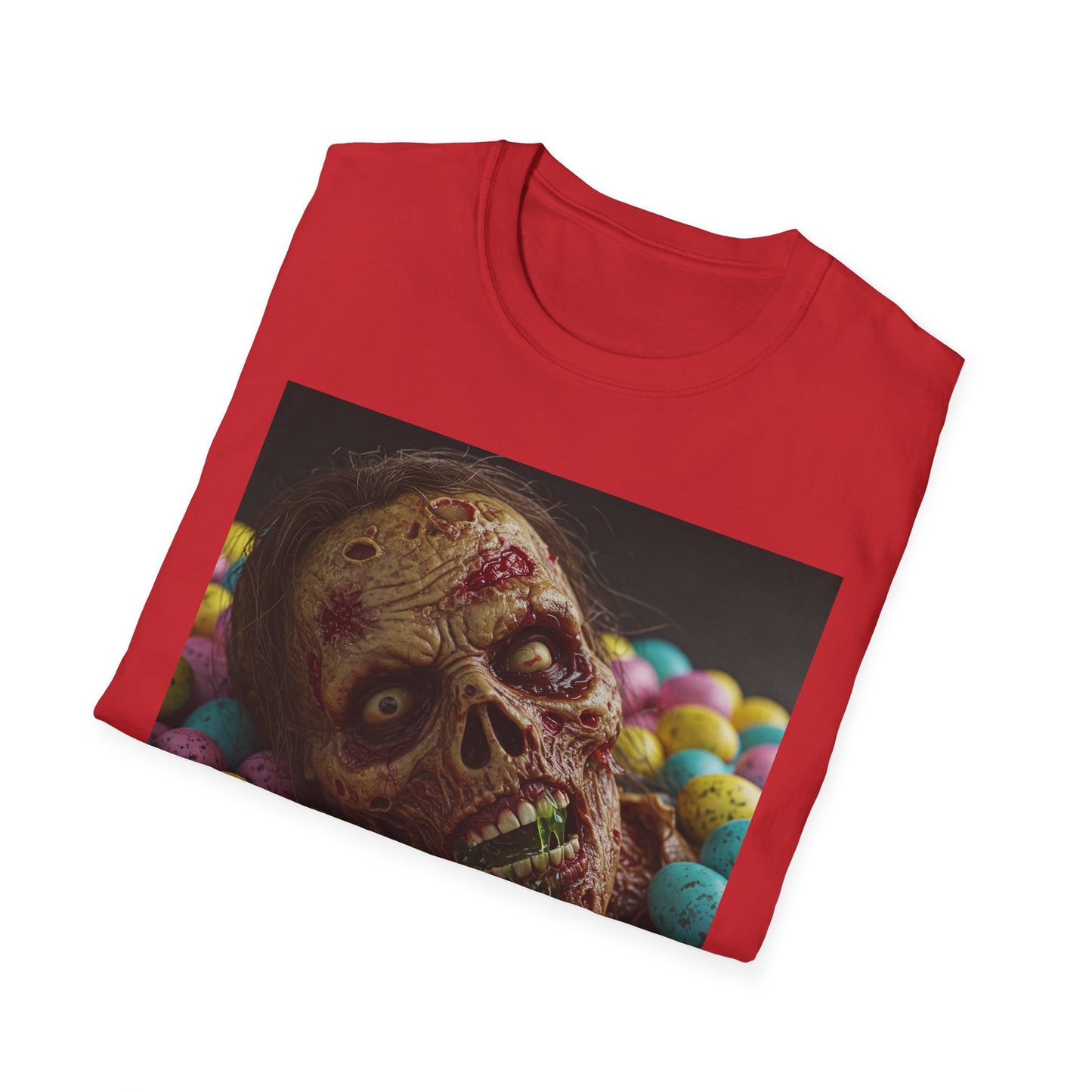 Eerie Easter Skull Apocalyptic Portrait Tee, bold, decaying zombie graphic