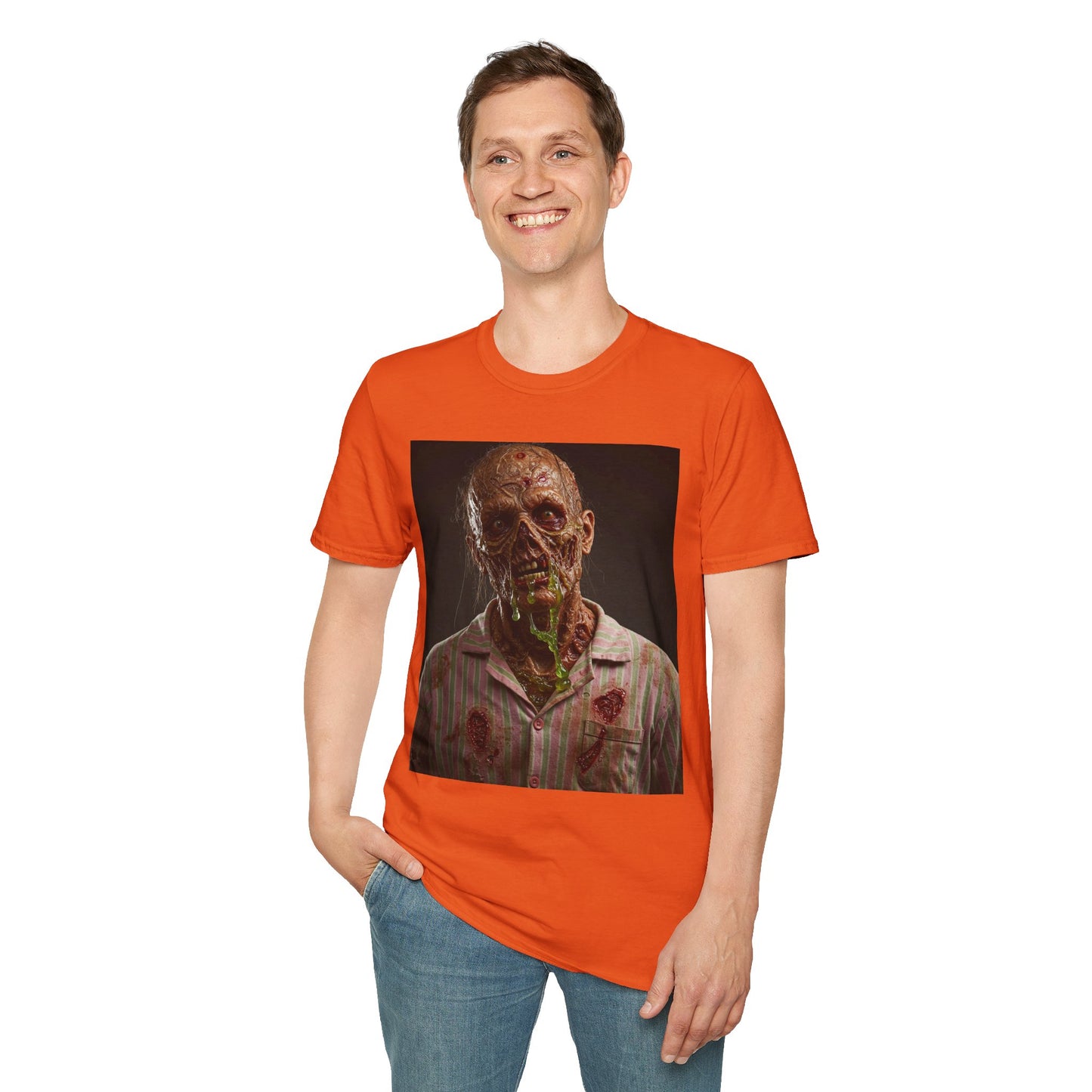 Horror-Inspired Unisex Softstyle T-Shirt - Zombie Graphic Tee