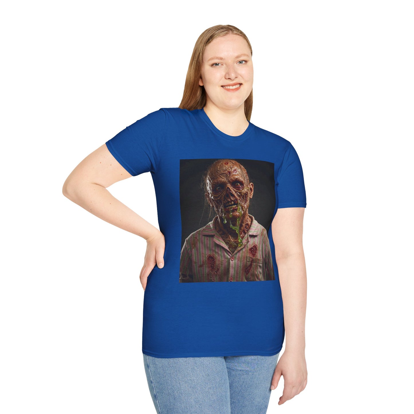 Horror-Inspired Unisex Softstyle T-Shirt - Zombie Graphic Tee