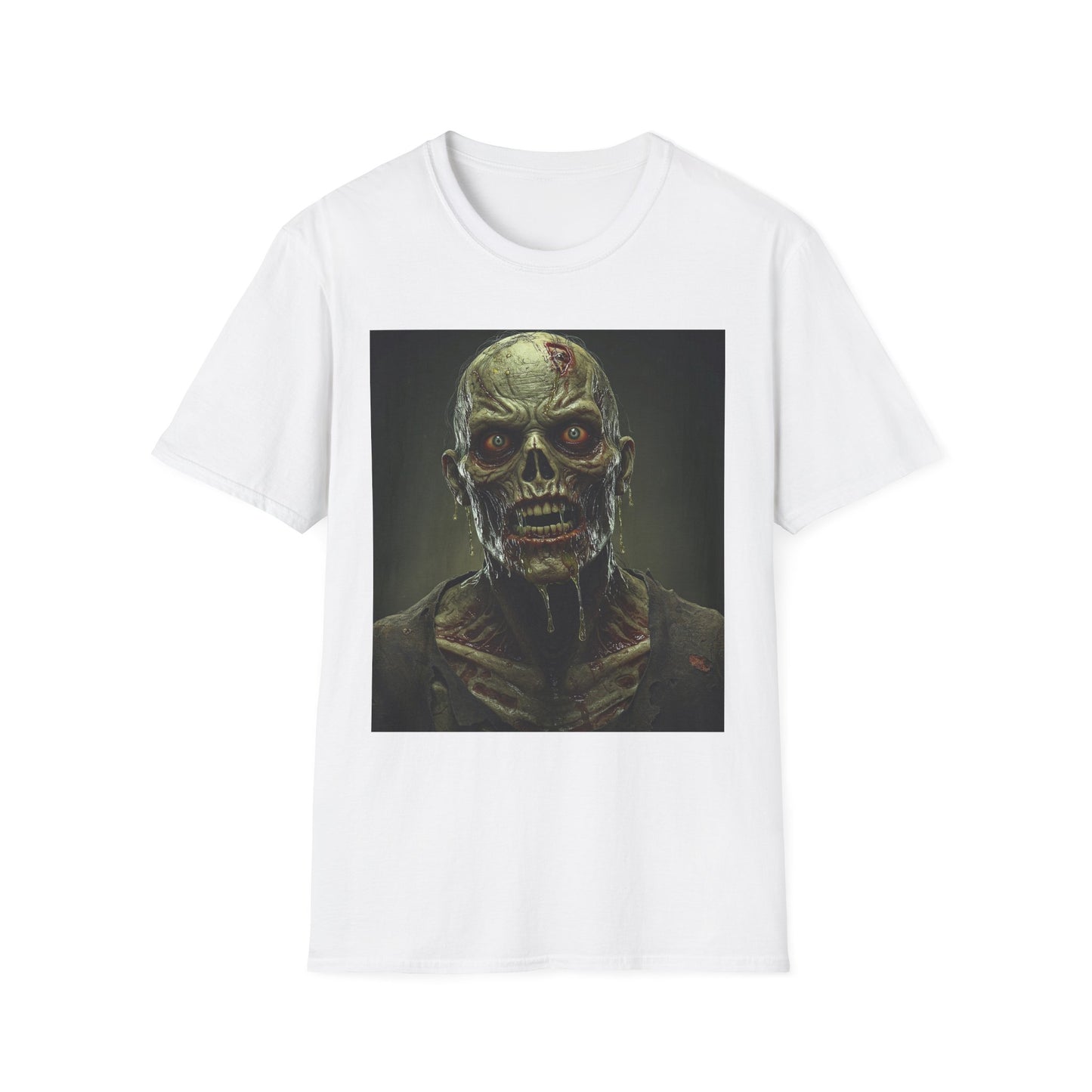 Apocalyptic Portrait Tee, bold, decaying zombie graphic