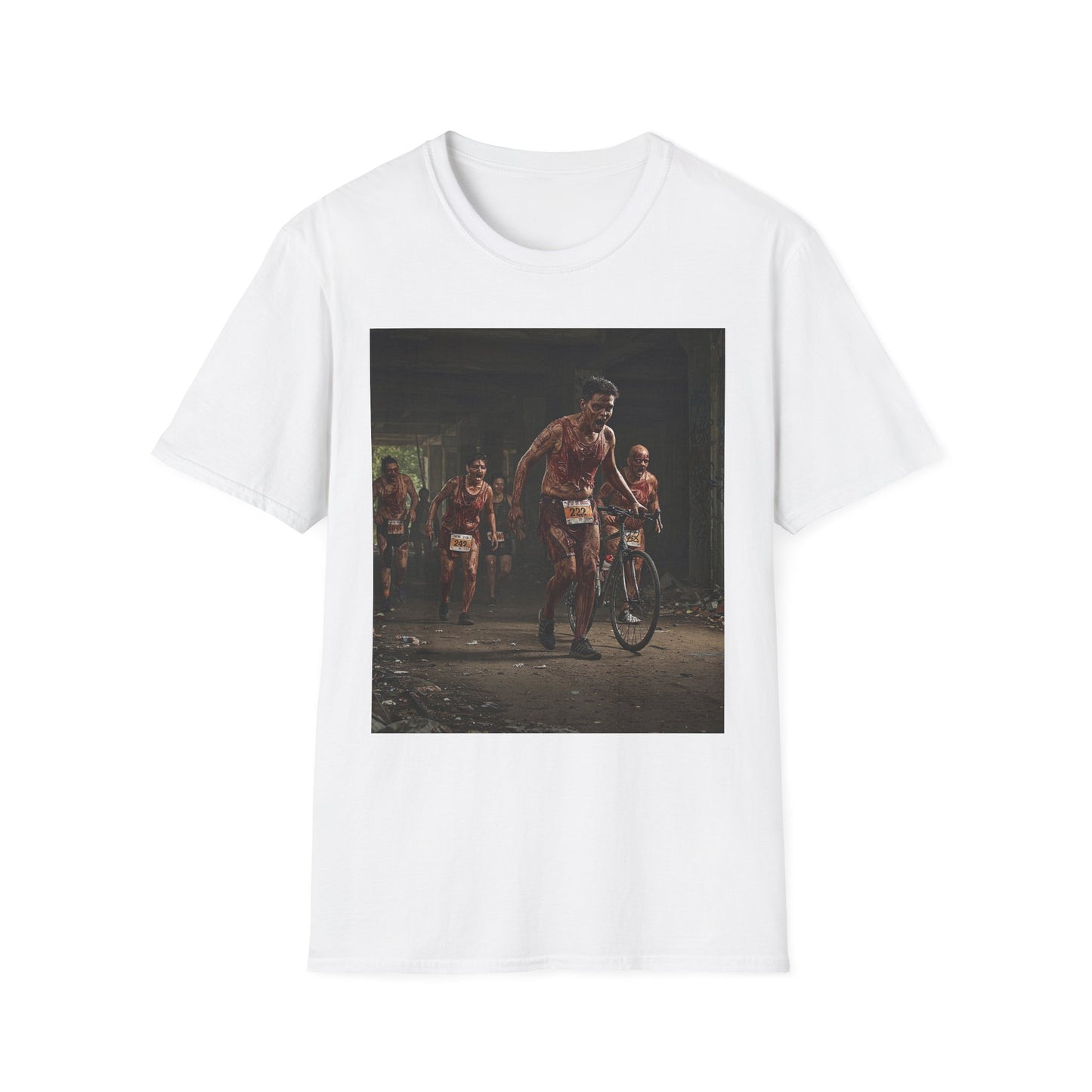 Zombie Run Unisex Softstyle T-Shirt - Perfect for Halloween and Fun Runs