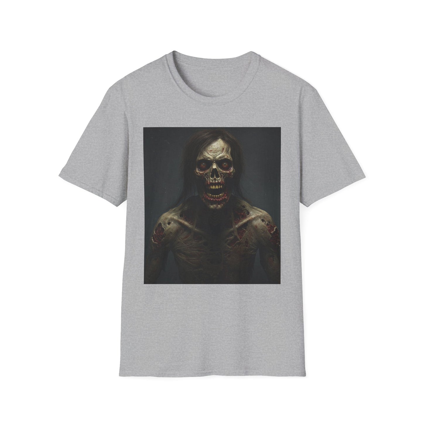 Apocalyptic Portrait Tee, bold, decaying zombie graphic