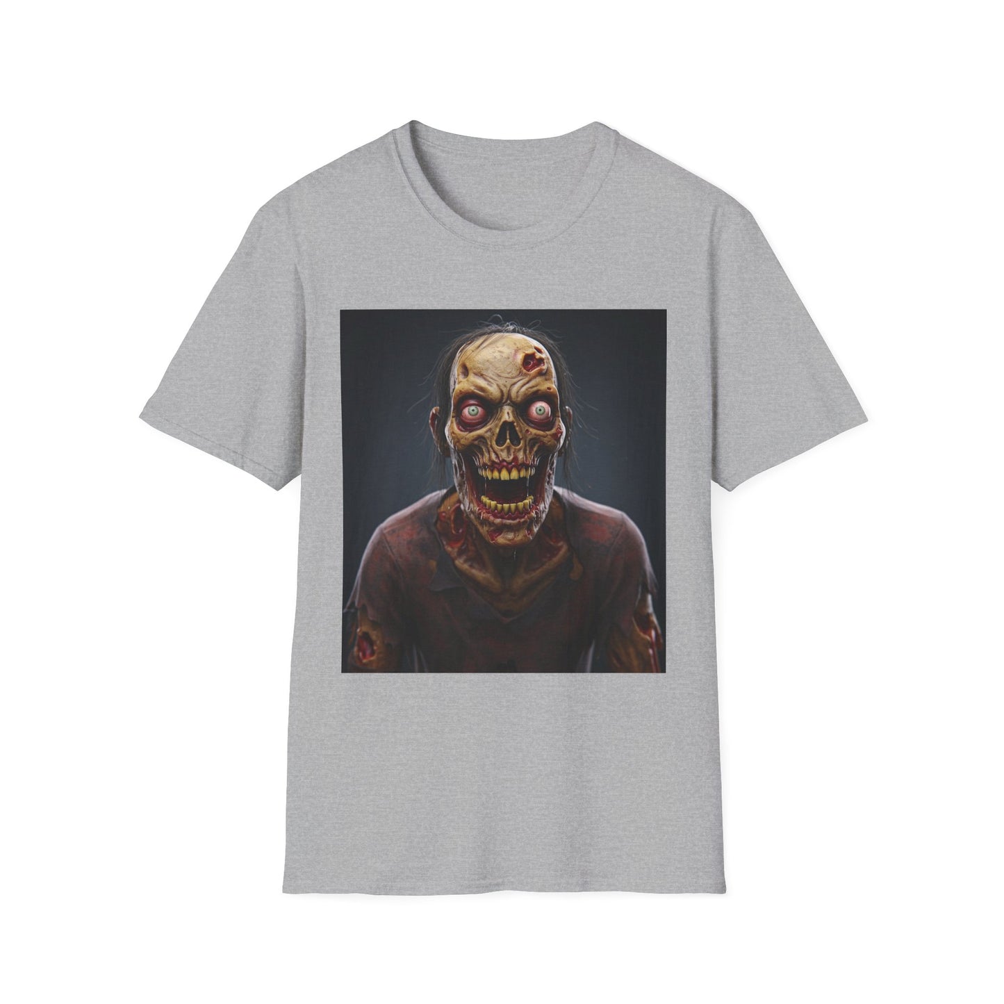 Apocalyptic Portrait Tee, bold, decaying zombie graphic